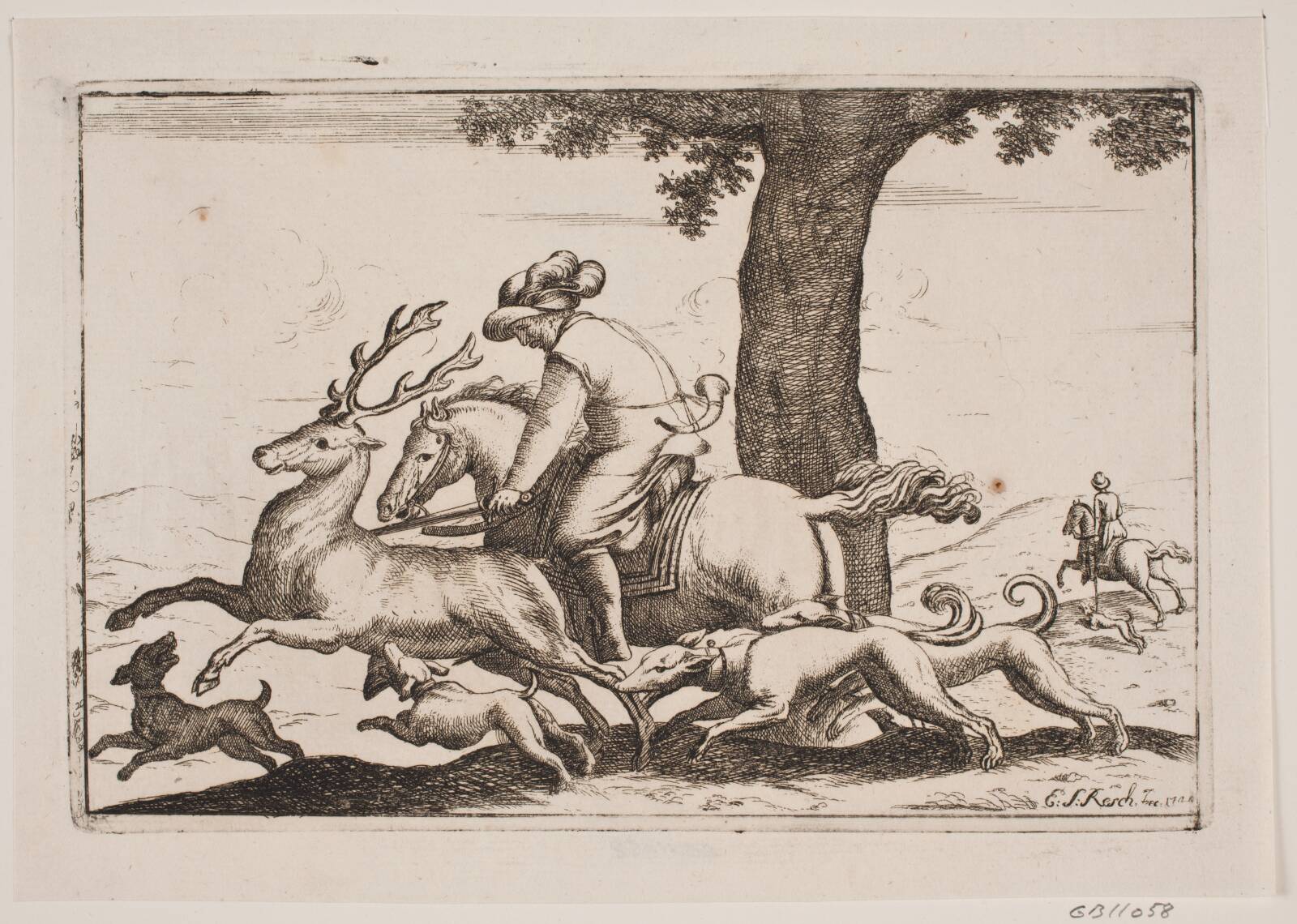 Parforcejagt, Erasmus Sigismund Resch, 1744