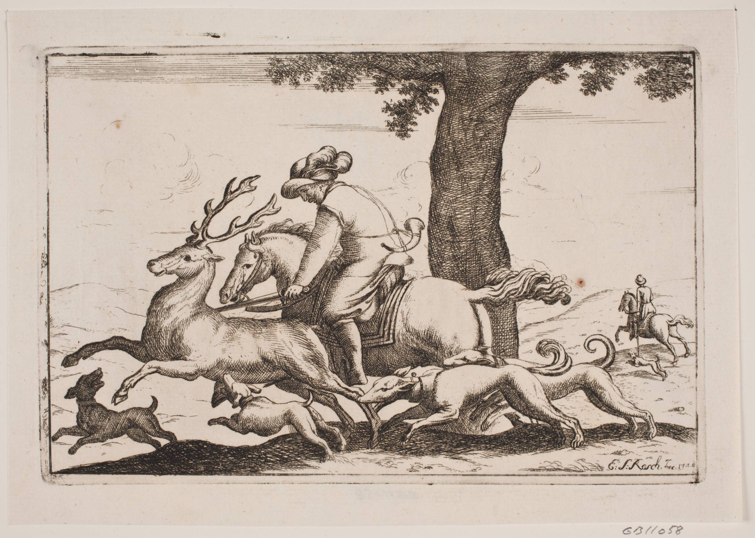 Parforcejagt, Erasmus Sigismund Resch, 1744