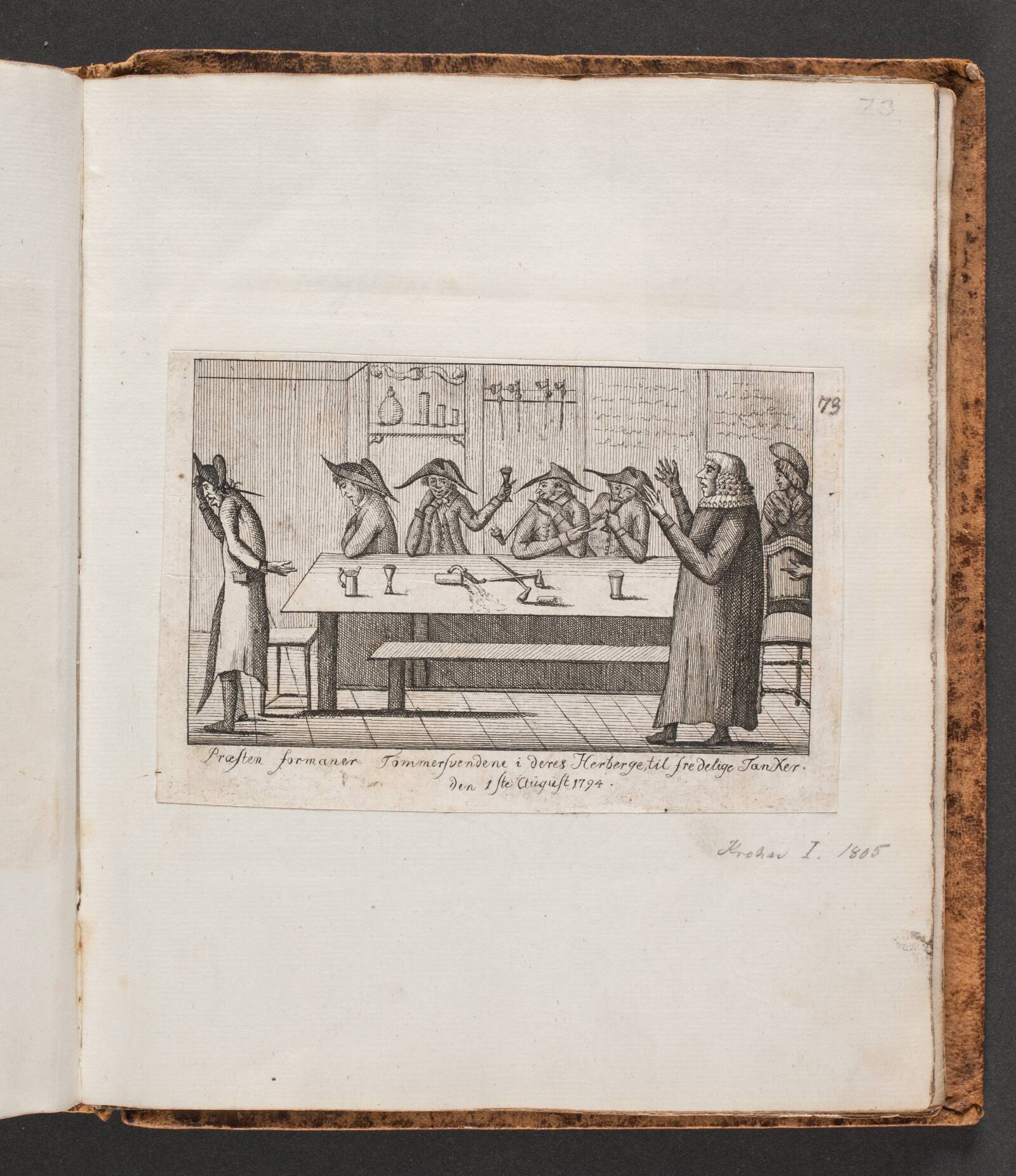 "Præsten formaner Tømmersvendene...", Ubekendt, 1794