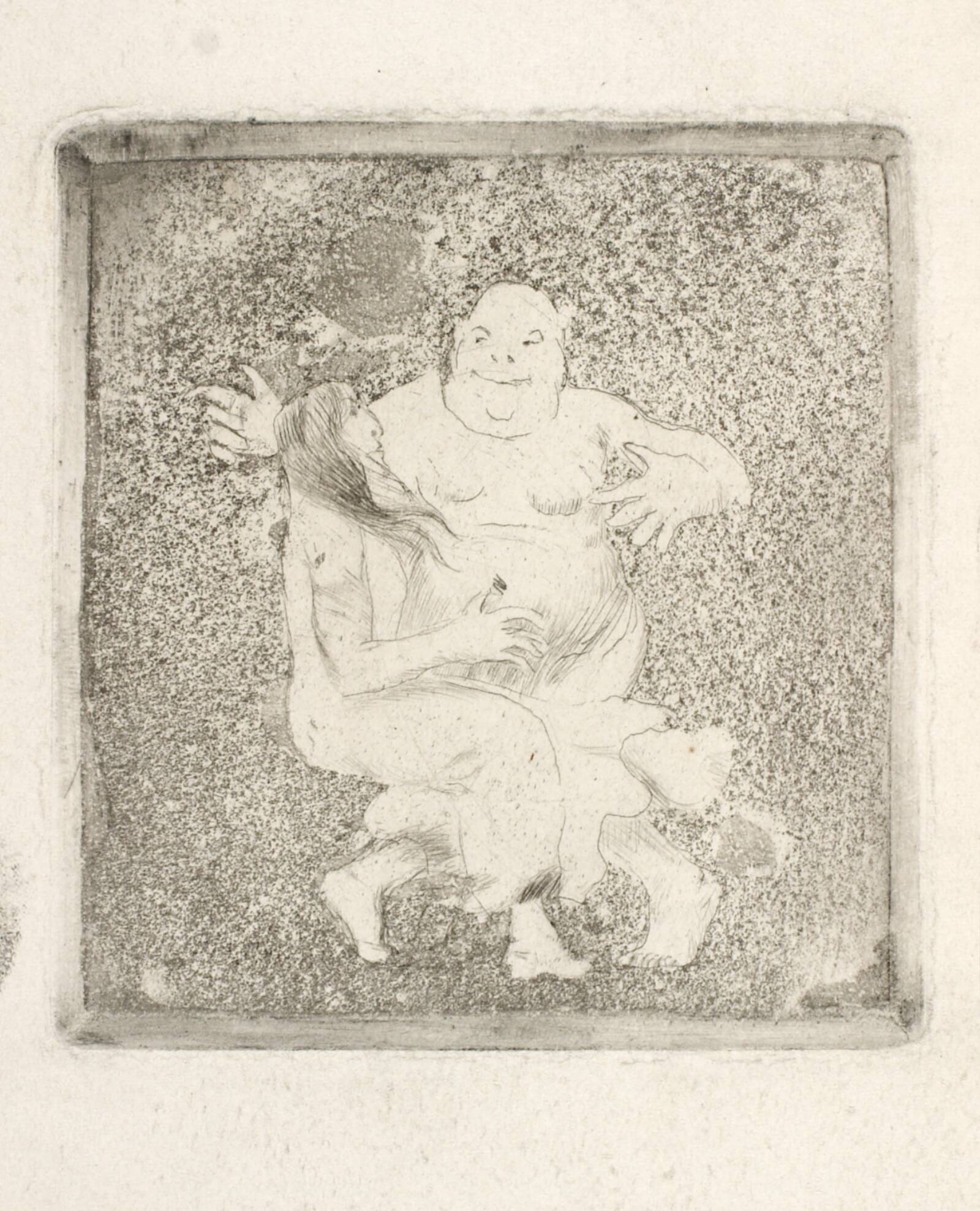 En mand overrasker en kvinde, Oluf Hartmann, 1906