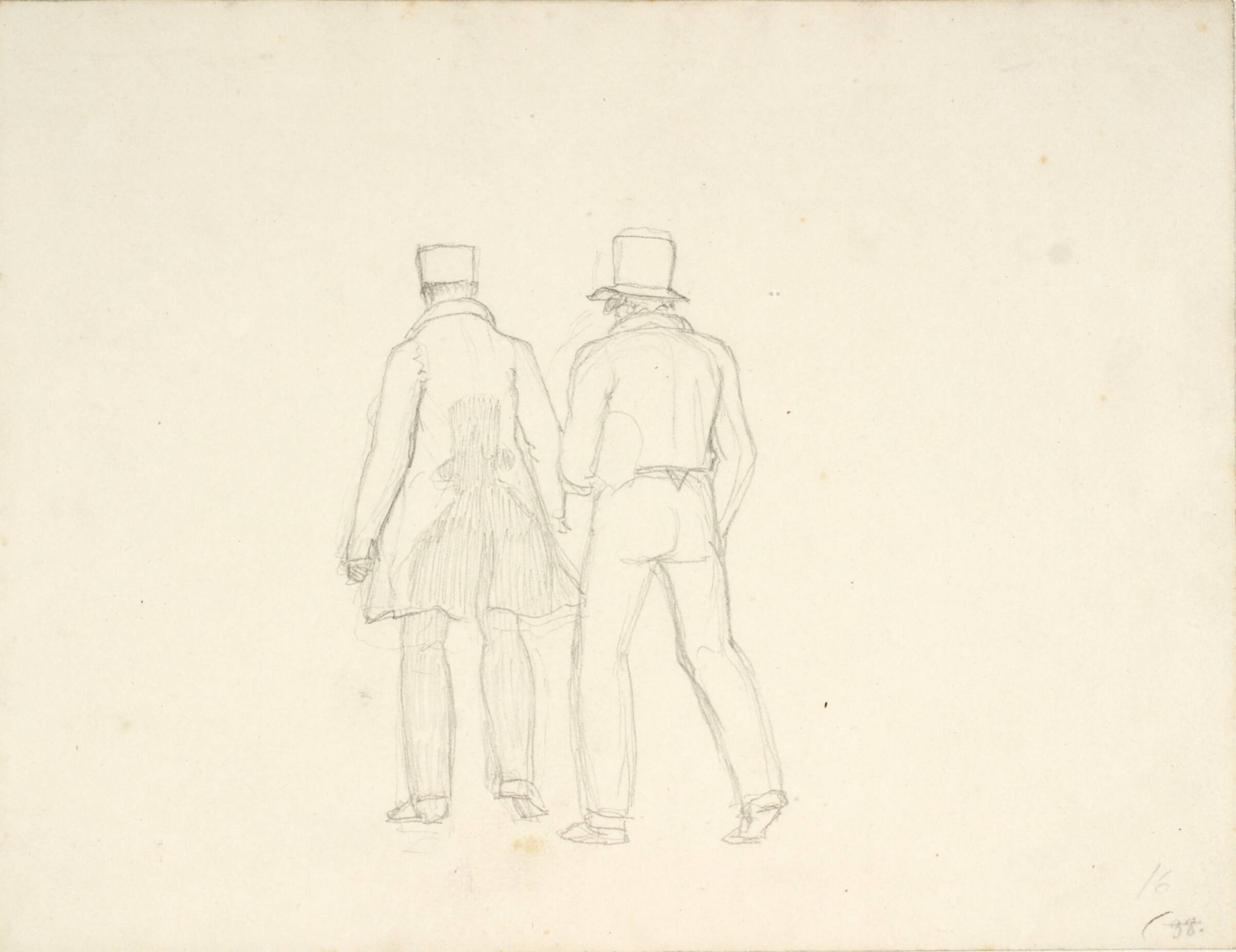 To gående mænd set fra ryggen, C.W. Eckersberg, 1783-1853