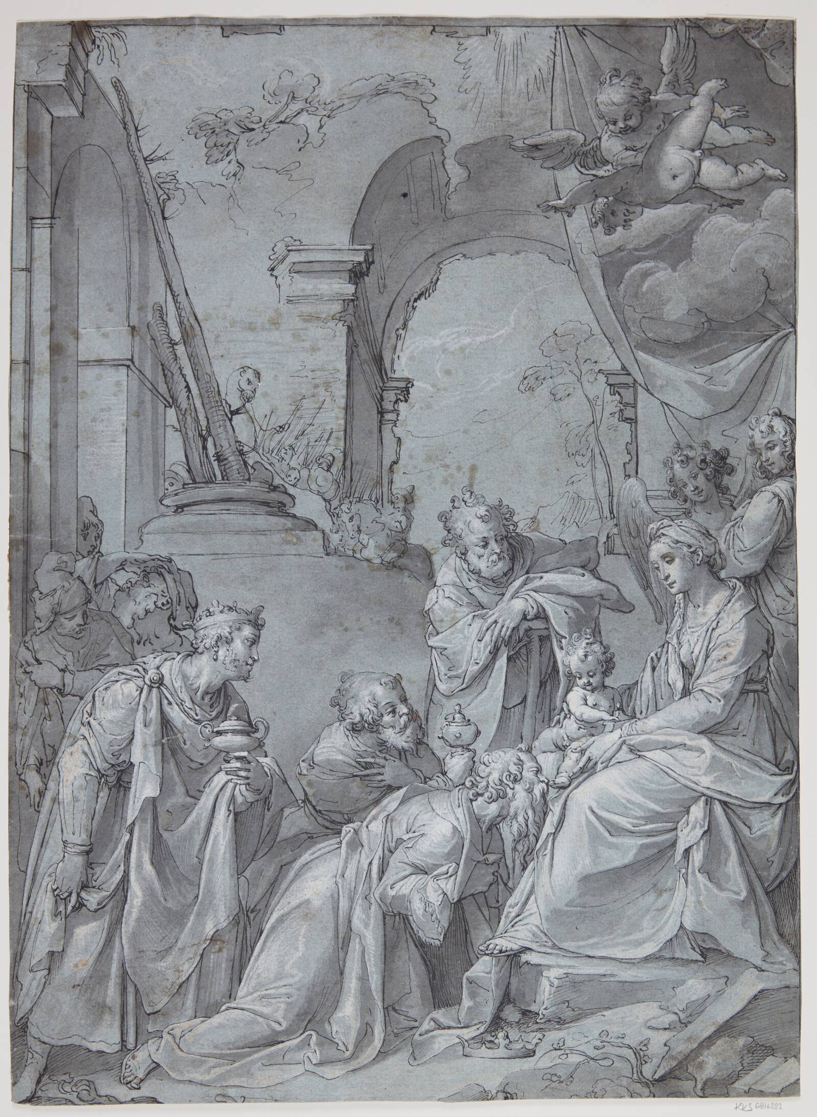 Hyrdernes tilbedelse, Bartholomeus Spranger, 1567-1599