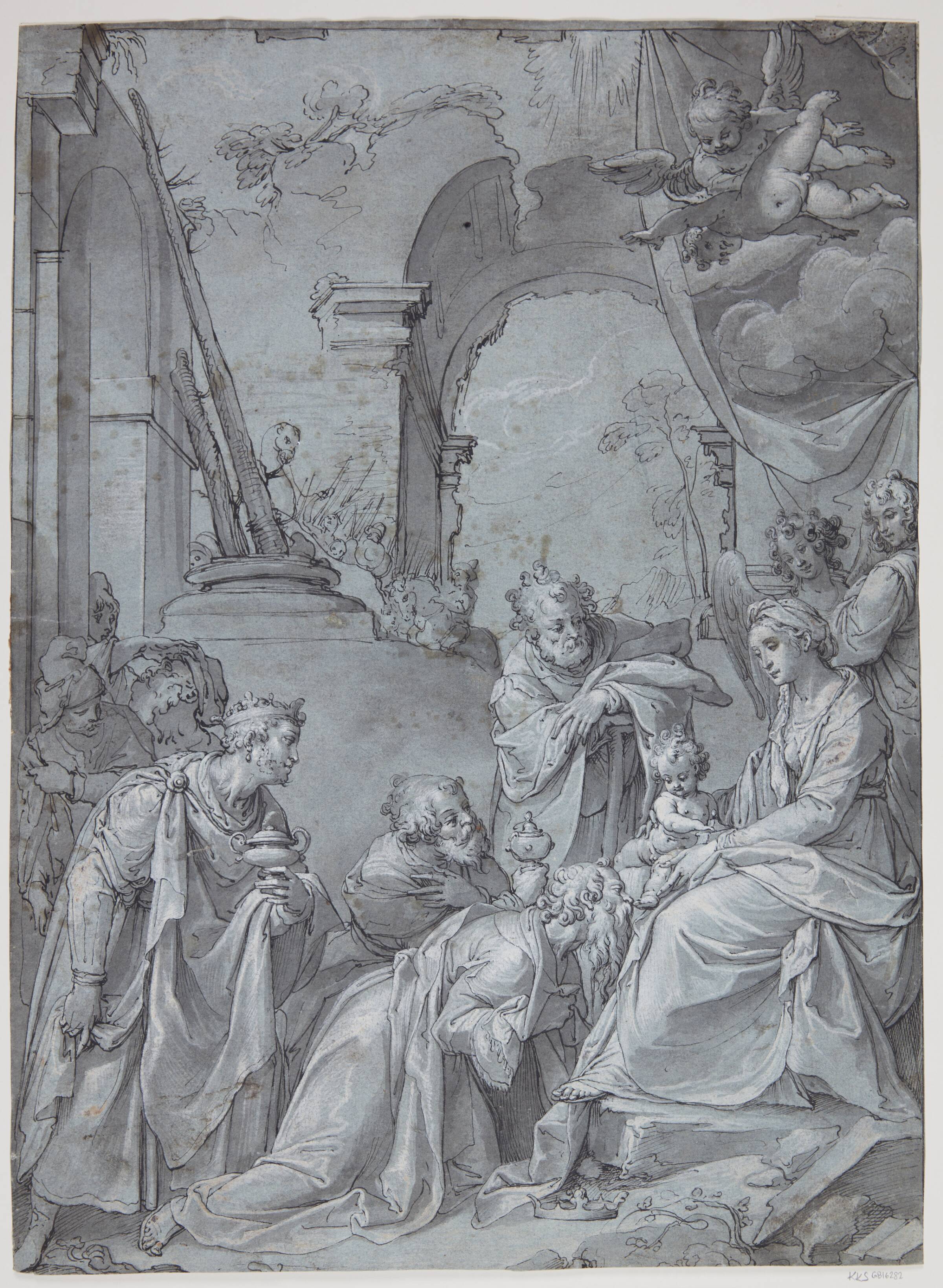 Hyrdernes tilbedelse, Bartholomeus Spranger, 1567-1599