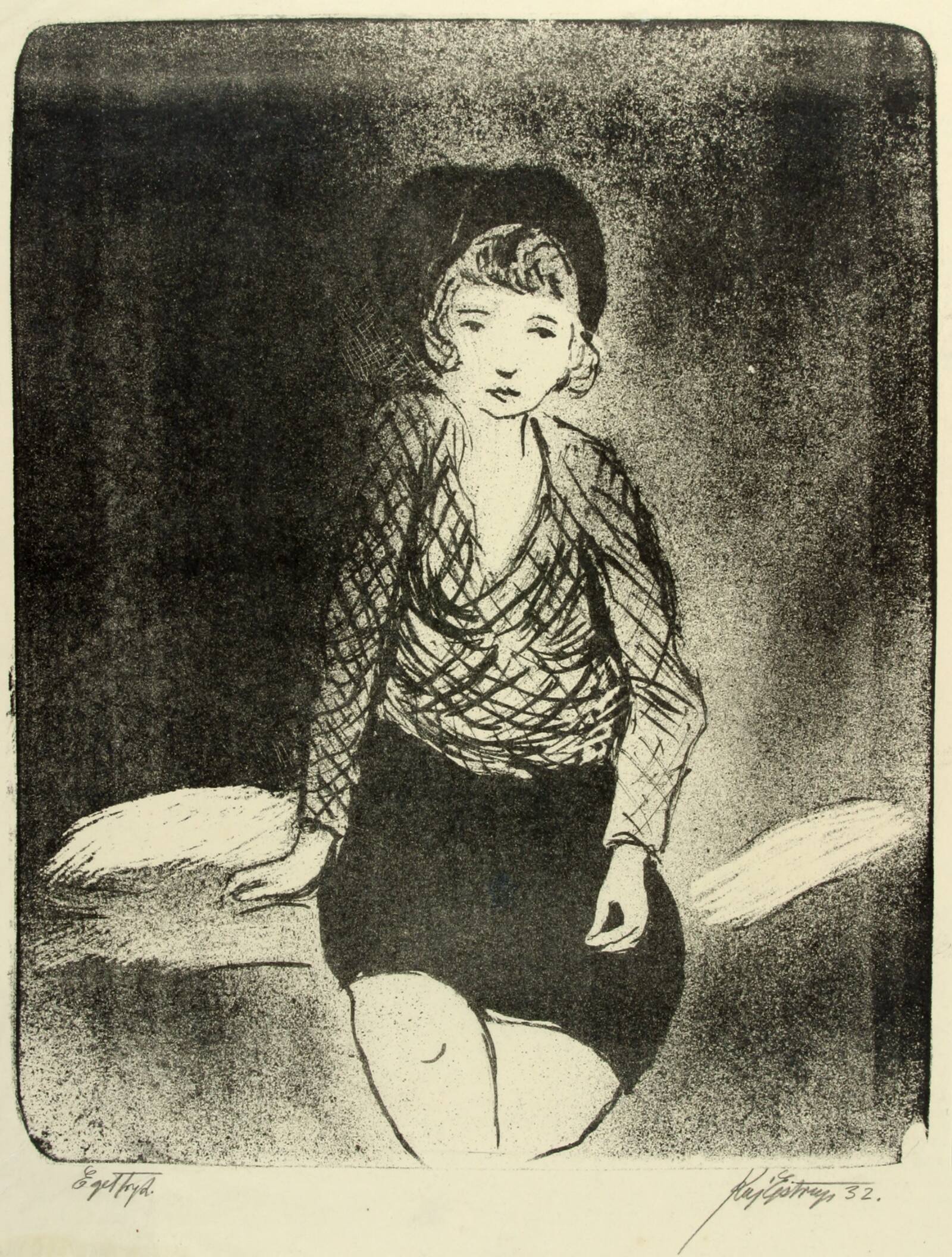 Siddende pige, Kaj Ejstrup, 1932