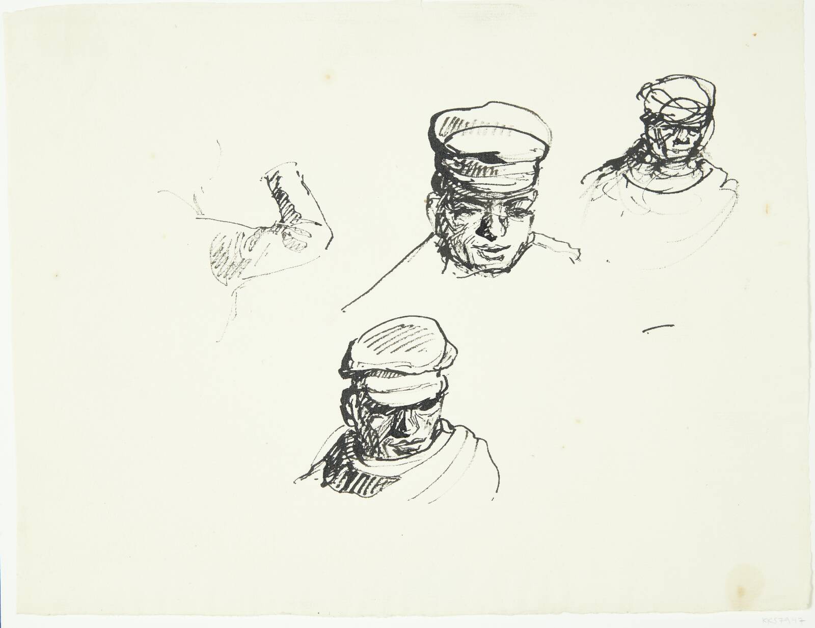 Studier af italiensk bondes hoved, Peter Hansen, 1911-1915