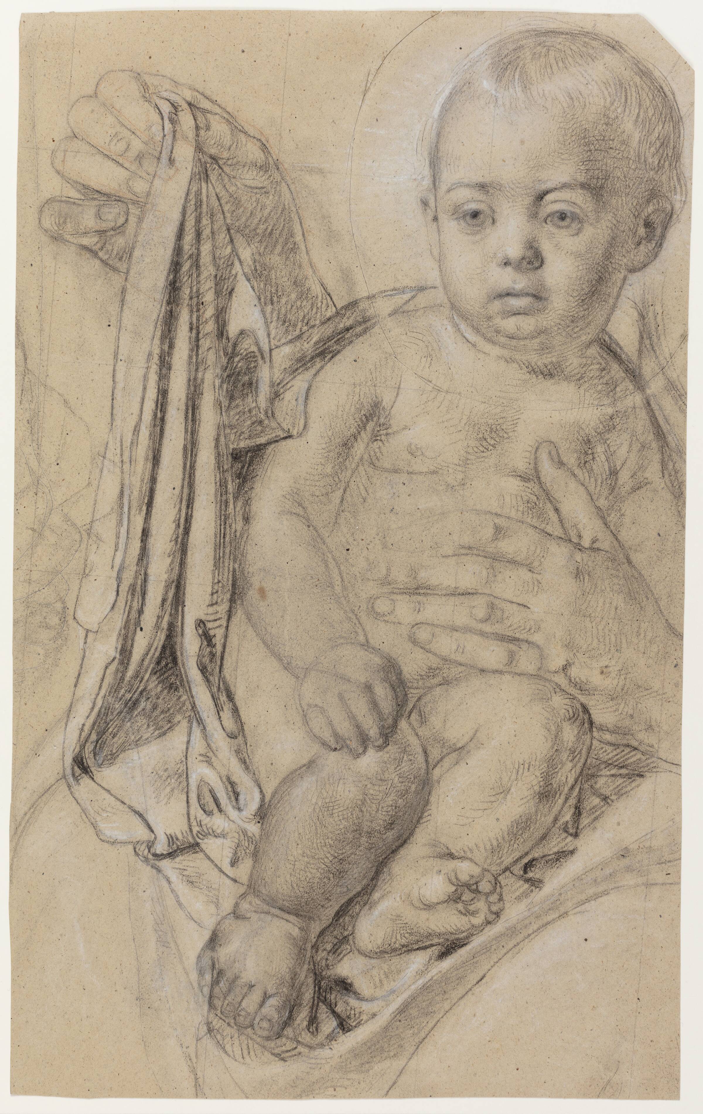 Kristusbarnet og Jomfru Marias hænder, Jørgen Roed, 1808-1888