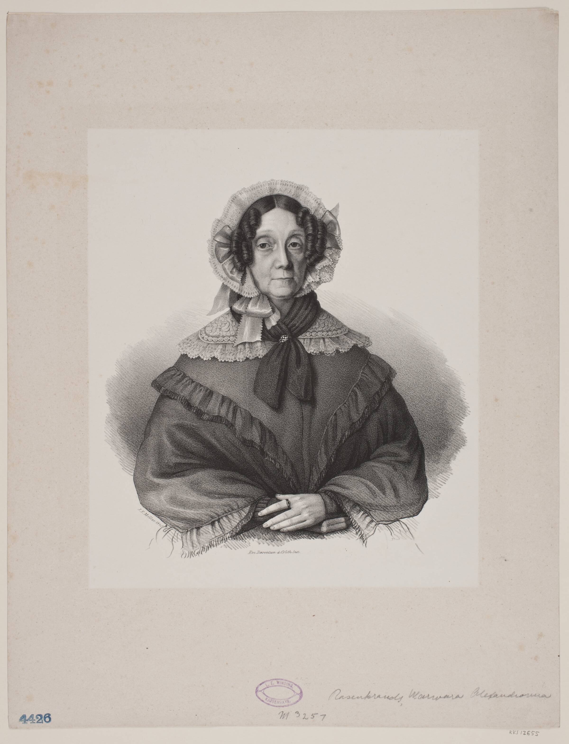 Varvara Rosenkrantz, J.F. Møller, 1840