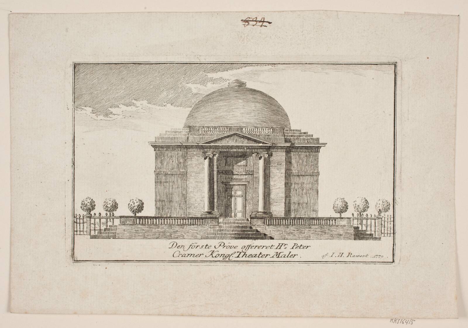 En kuppelbygning, J.H. Rawert, 1779