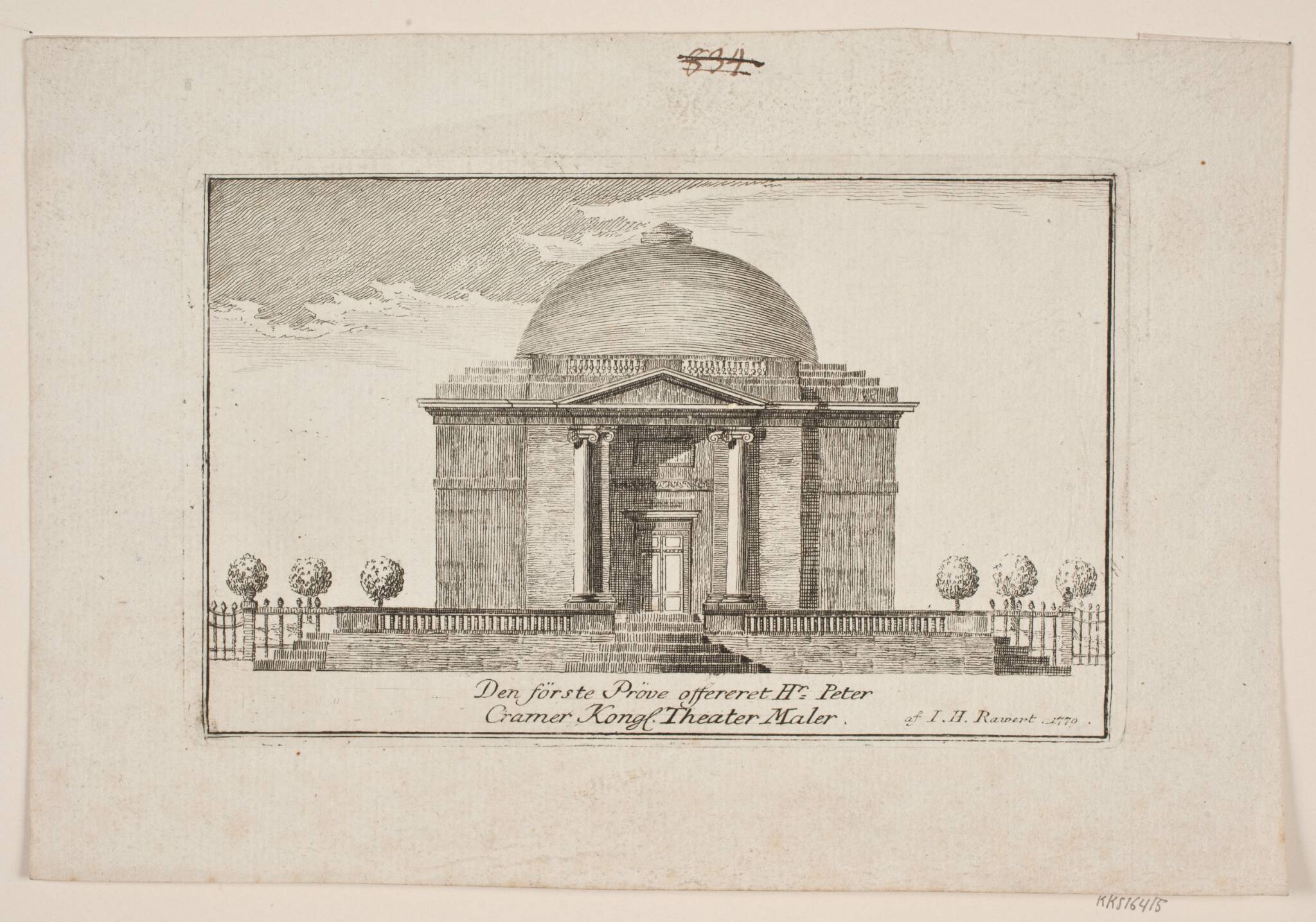 En kuppelbygning, 1779, J.H. Rawert