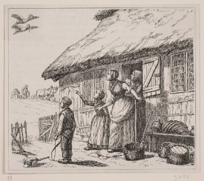 Illustration til "Storken er kommen", digt af Gotfred Rode