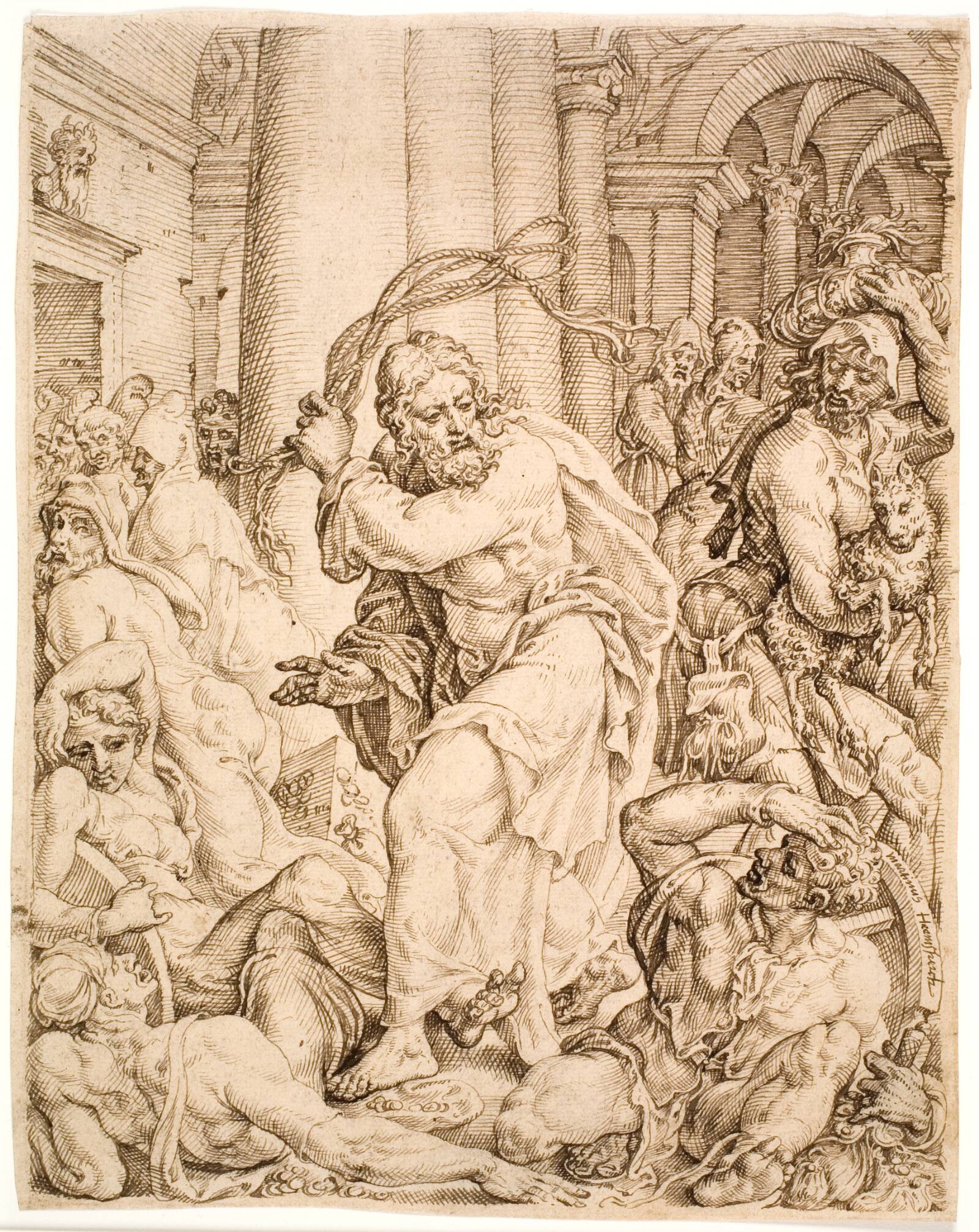 Uddrivelsen af templet, Maarten van Heemskerck, 1548