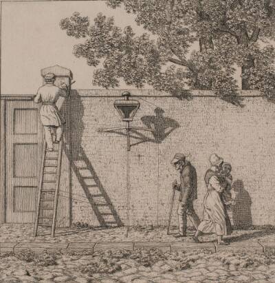 En havemur. Illustration til "Linearperspectiven", Tavle VI