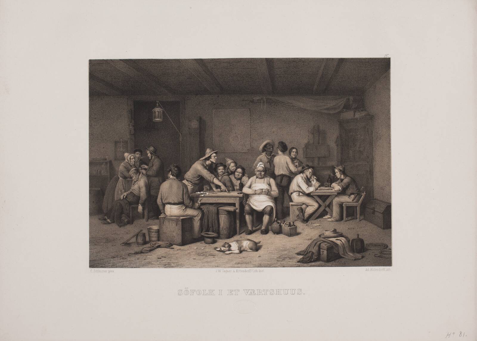 Søfolk i et værtshus, Adolph Kittendorff, 1880-1889