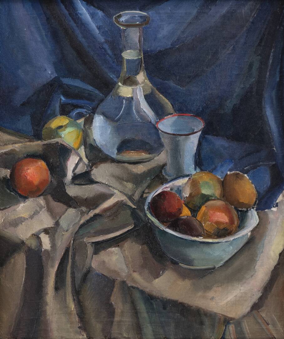 Opstilling med blåt stof, by Astrid Holm, 1910-1915
