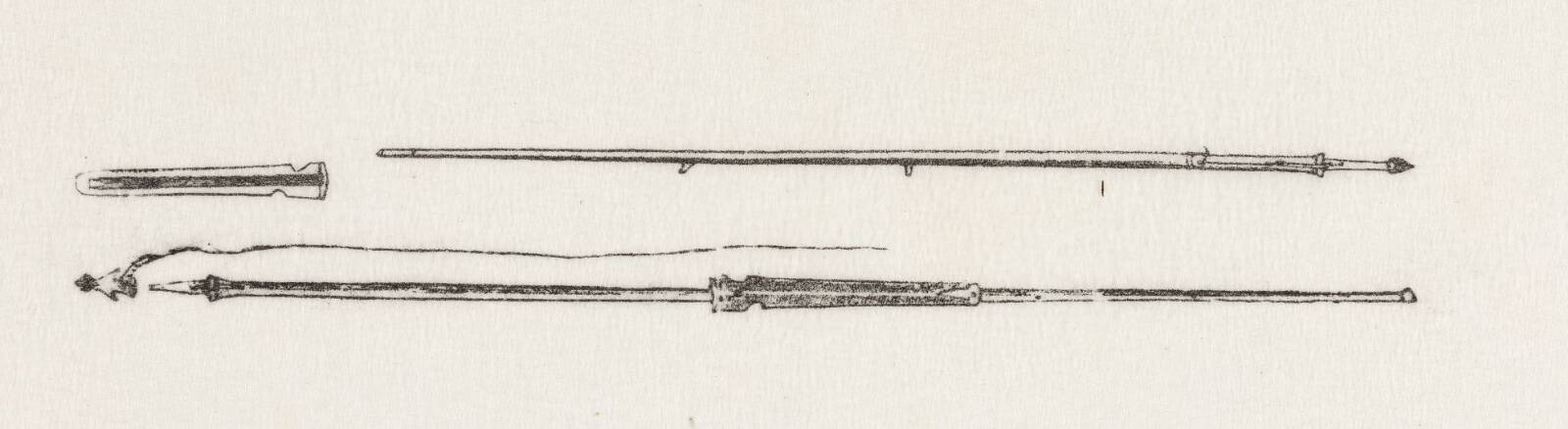 Kajakudstyr: harpuner og kastetræ, Abraham, 1859-1860