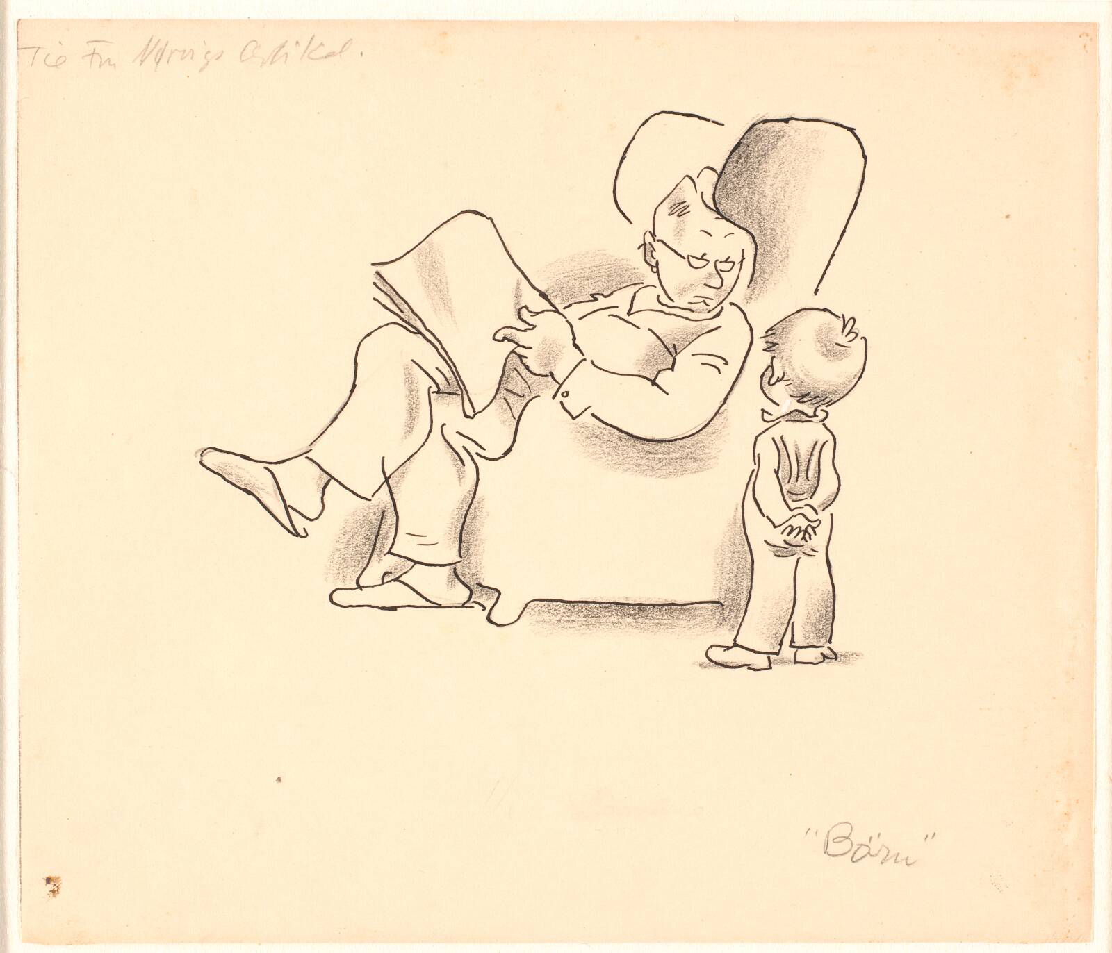 Far og søn i stuen, Arne Ungermann, 1902-1981