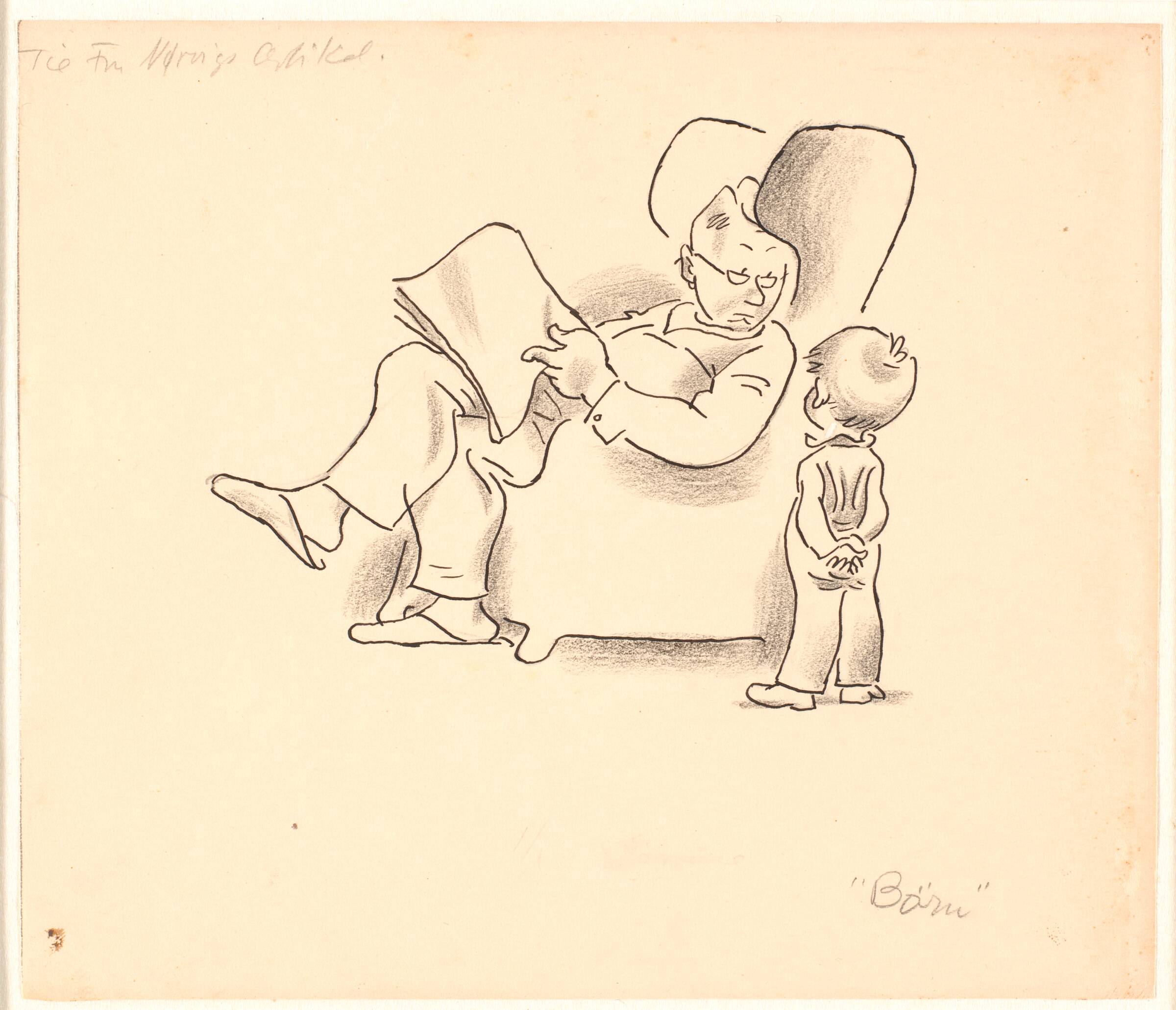 Far og søn i stuen, Arne Ungermann, 1902-1981