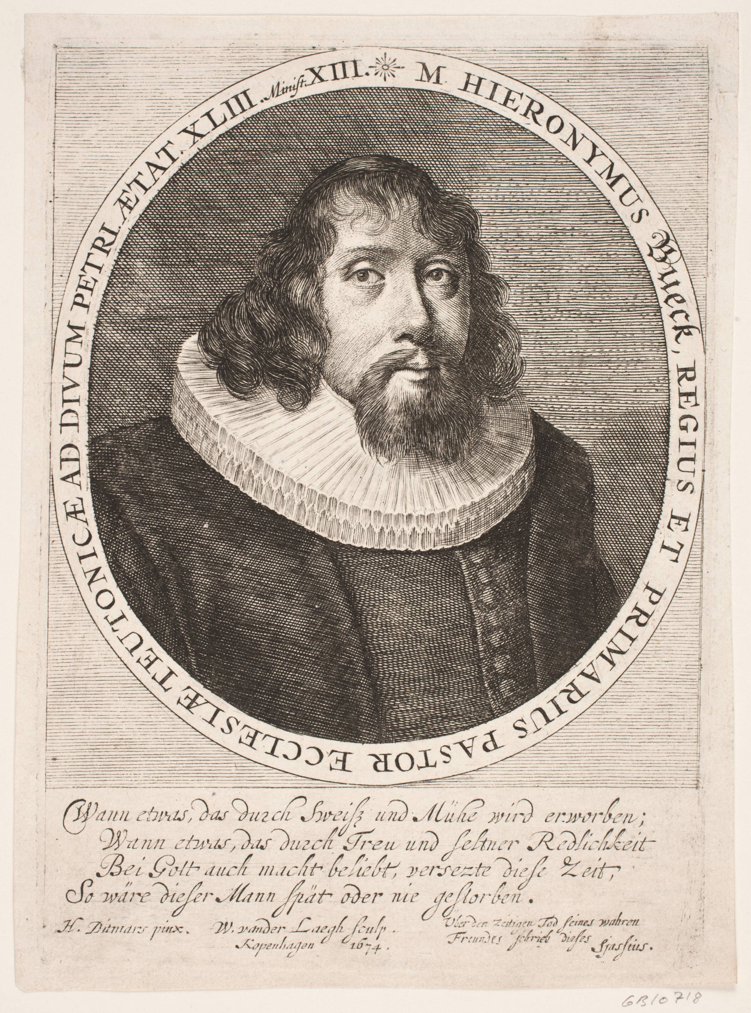 Pastor Hieronymus Buck, Willem van der Laegh, 1674