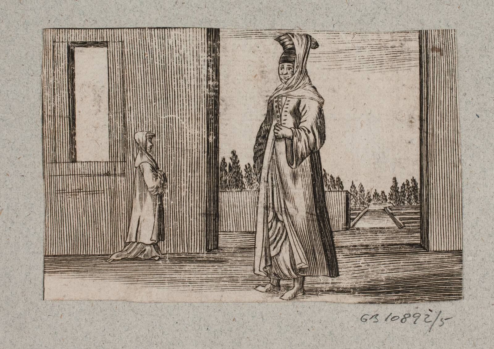 Stående tyrkisk kvinde, Ubekendt, 1600-1700