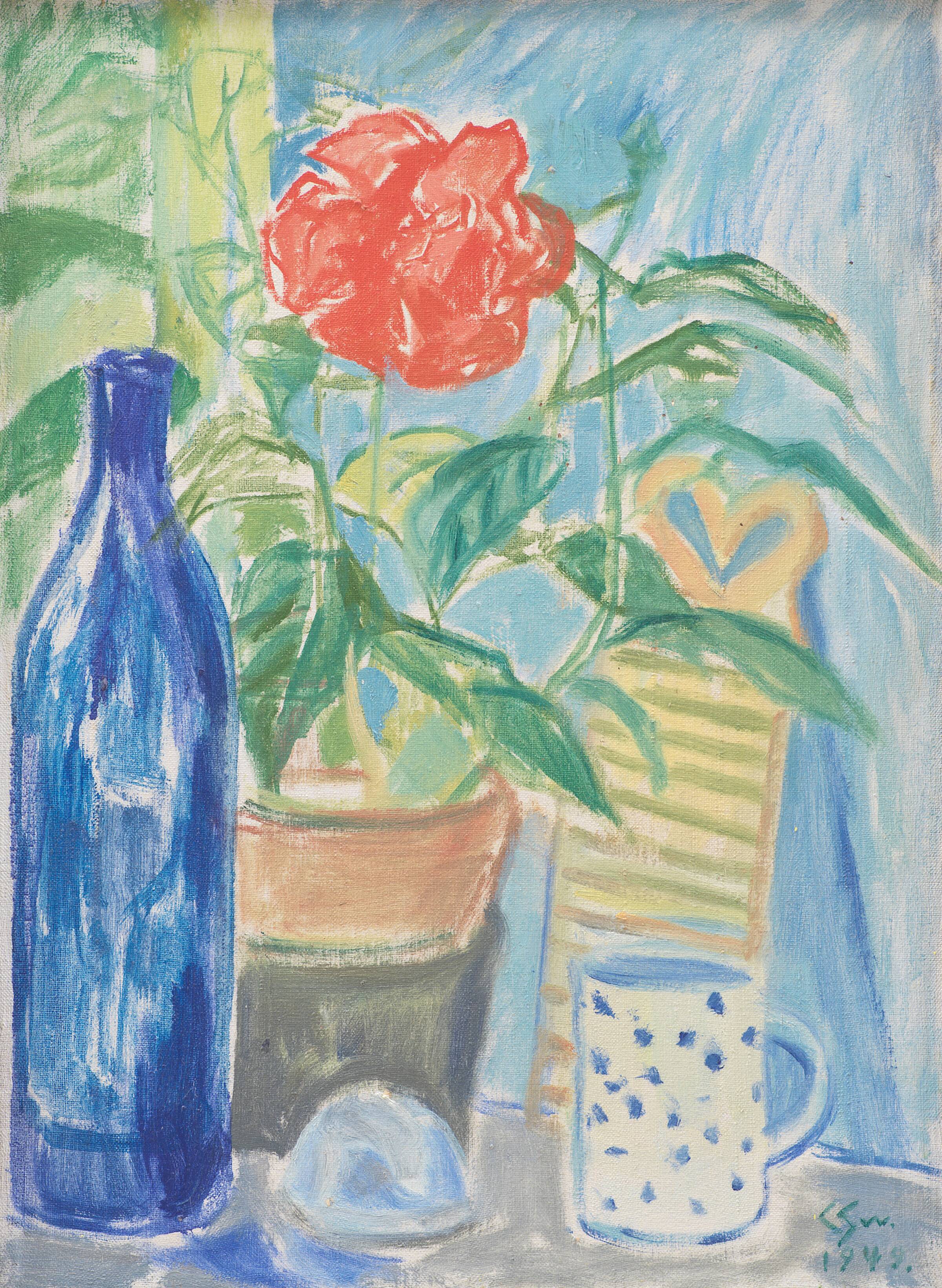 Opstilling med Hibiscus, Christine Swane, 1949
