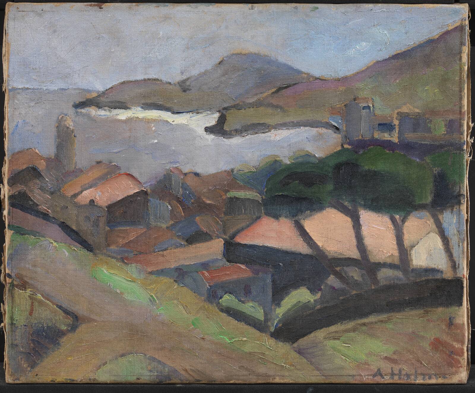 Udsigt over Collioure, Astrid Holm, 1913