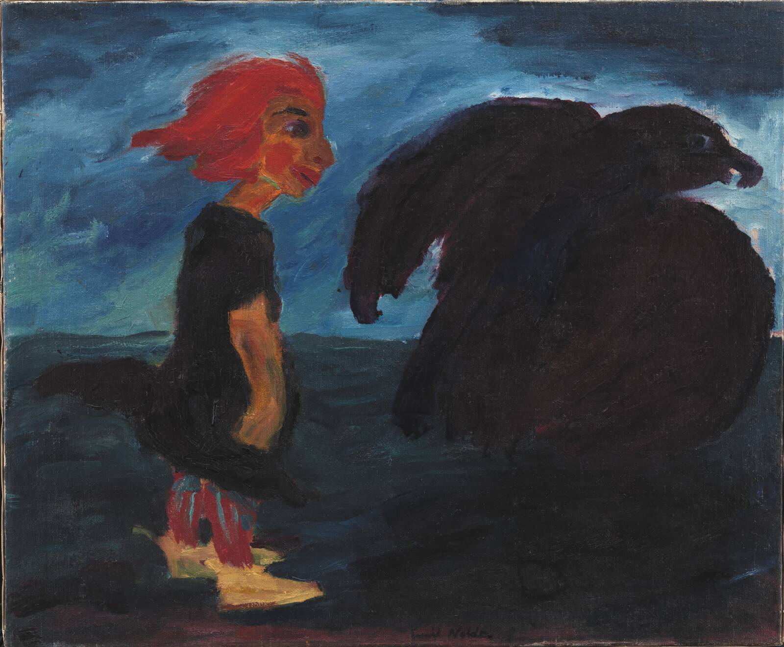 Barn og stor fugl, Emil Nolde, 1912