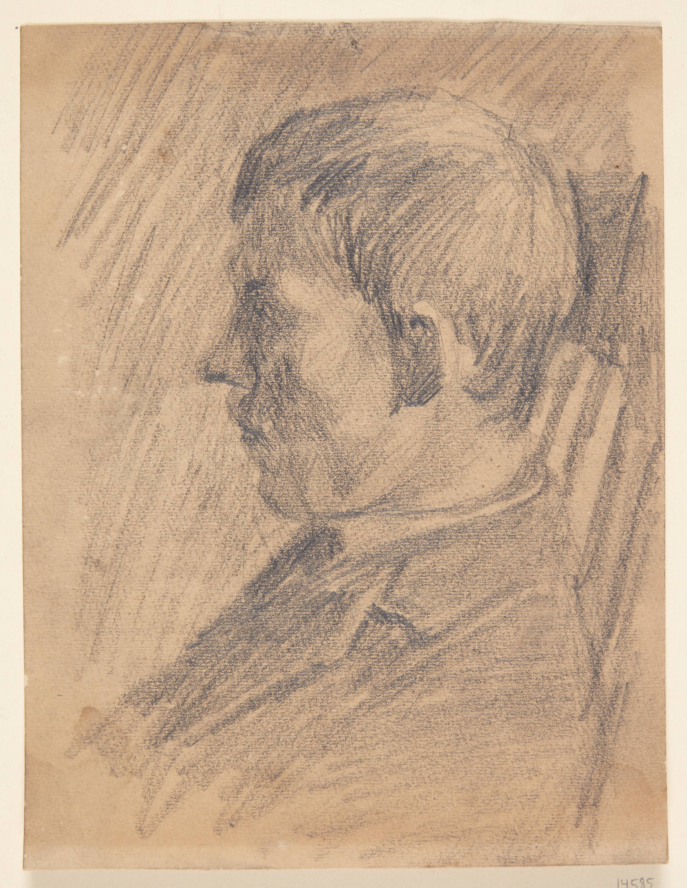 Portrætstudie af maleren Karl Schou, Johannes Larsen, 1892