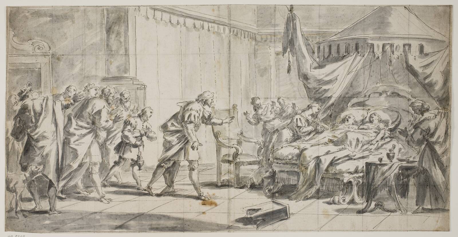 Et sengeliggende par, andre haster dertil, Gaspare Diziani, 1689-1767
