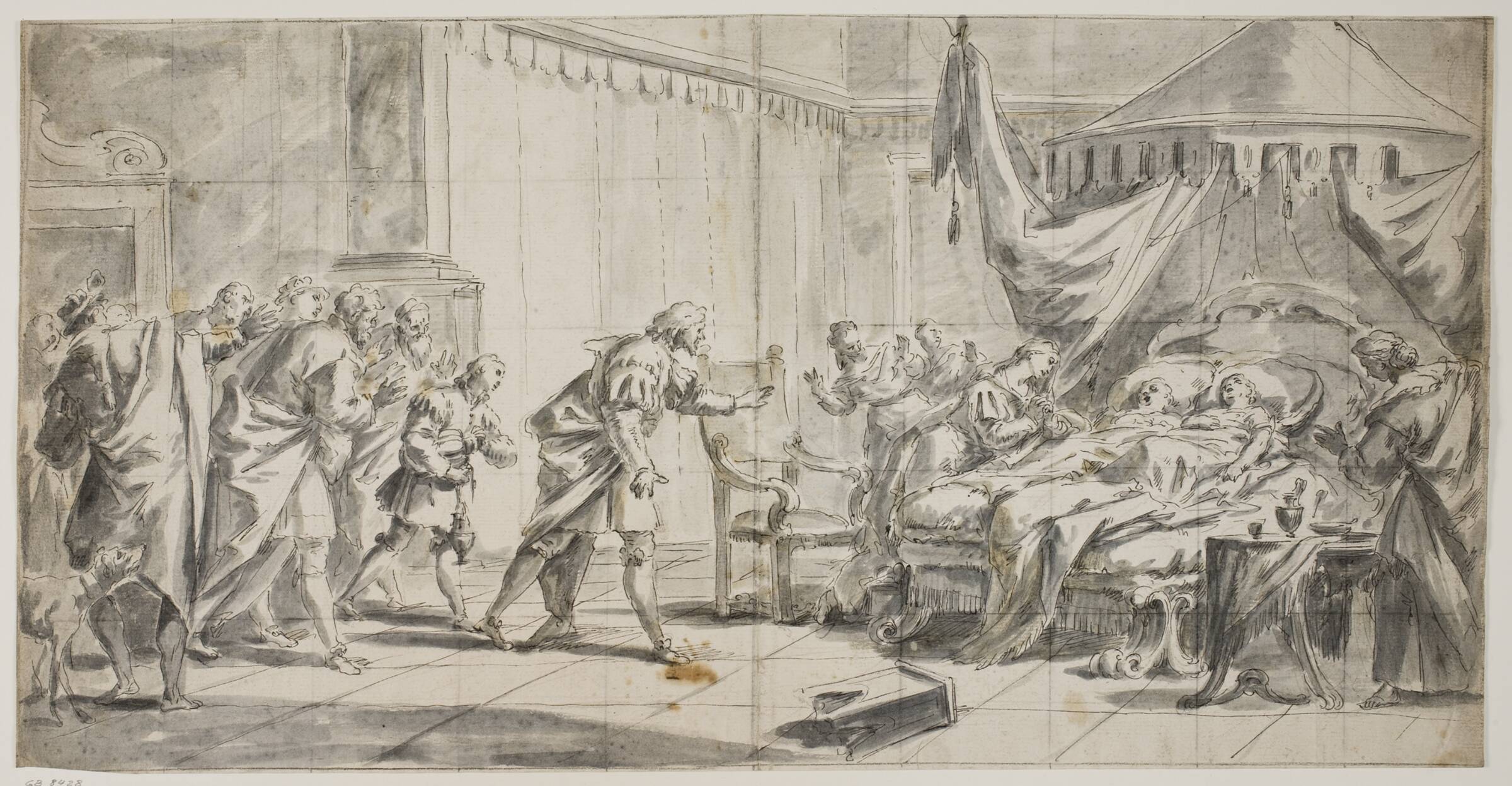 Et sengeliggende par, andre haster dertil, Gaspare Diziani, 1689-1767