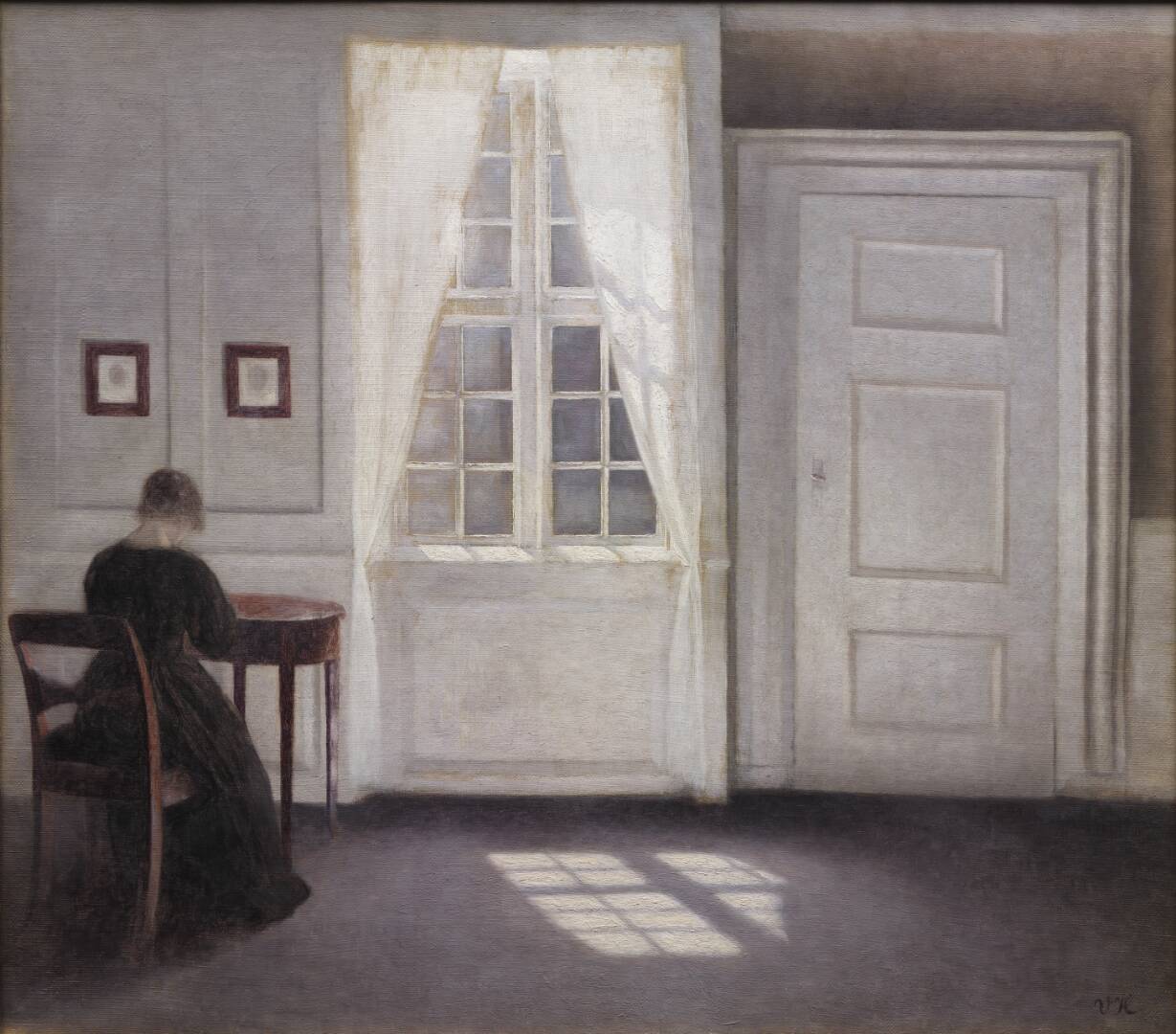 Interior in Strandgade, Sunlight on the Floor, by Vilhelm Hammershøi, 1901