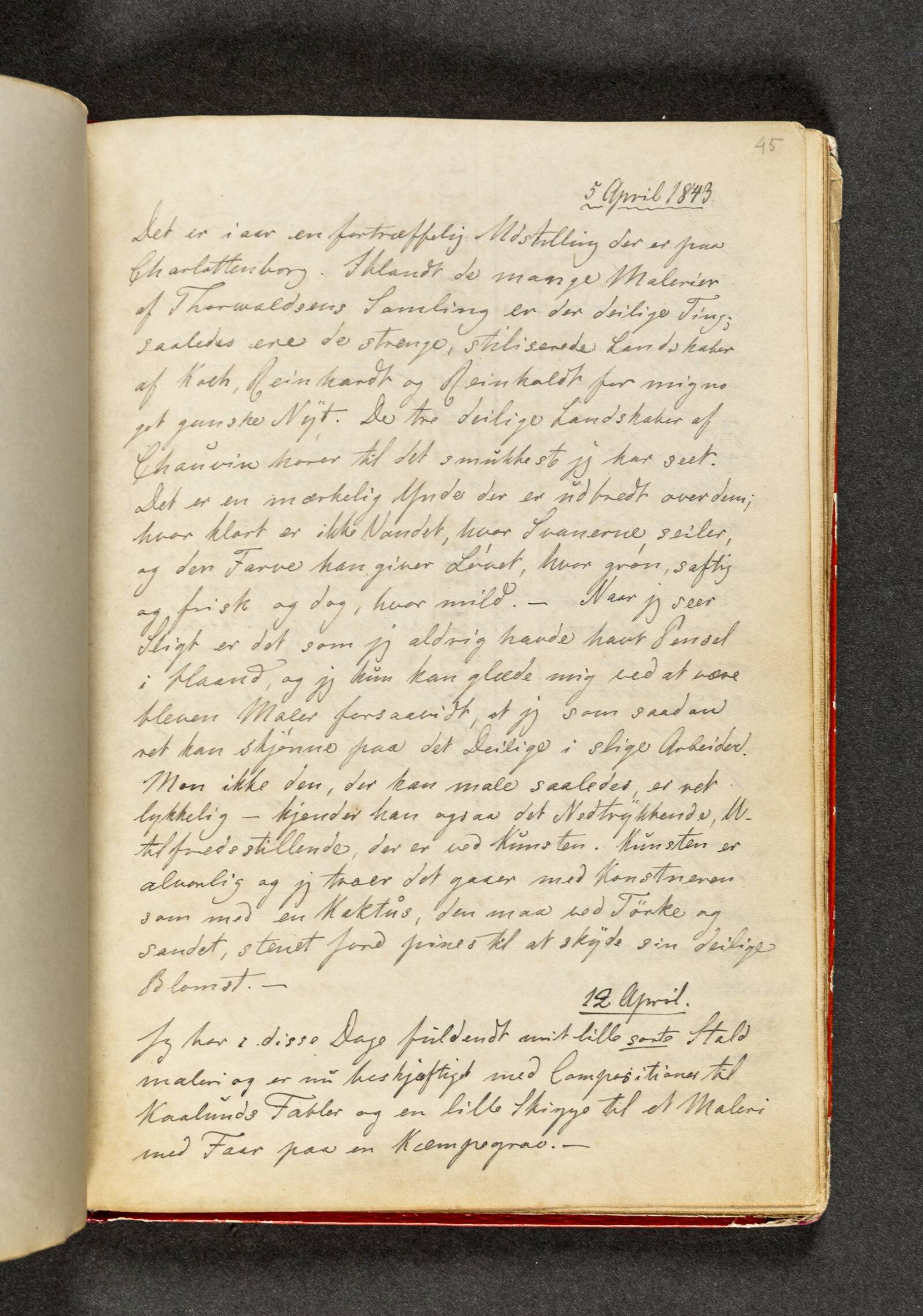 Dagbog. Side 45, Johan Thomas Lundbye, 1843