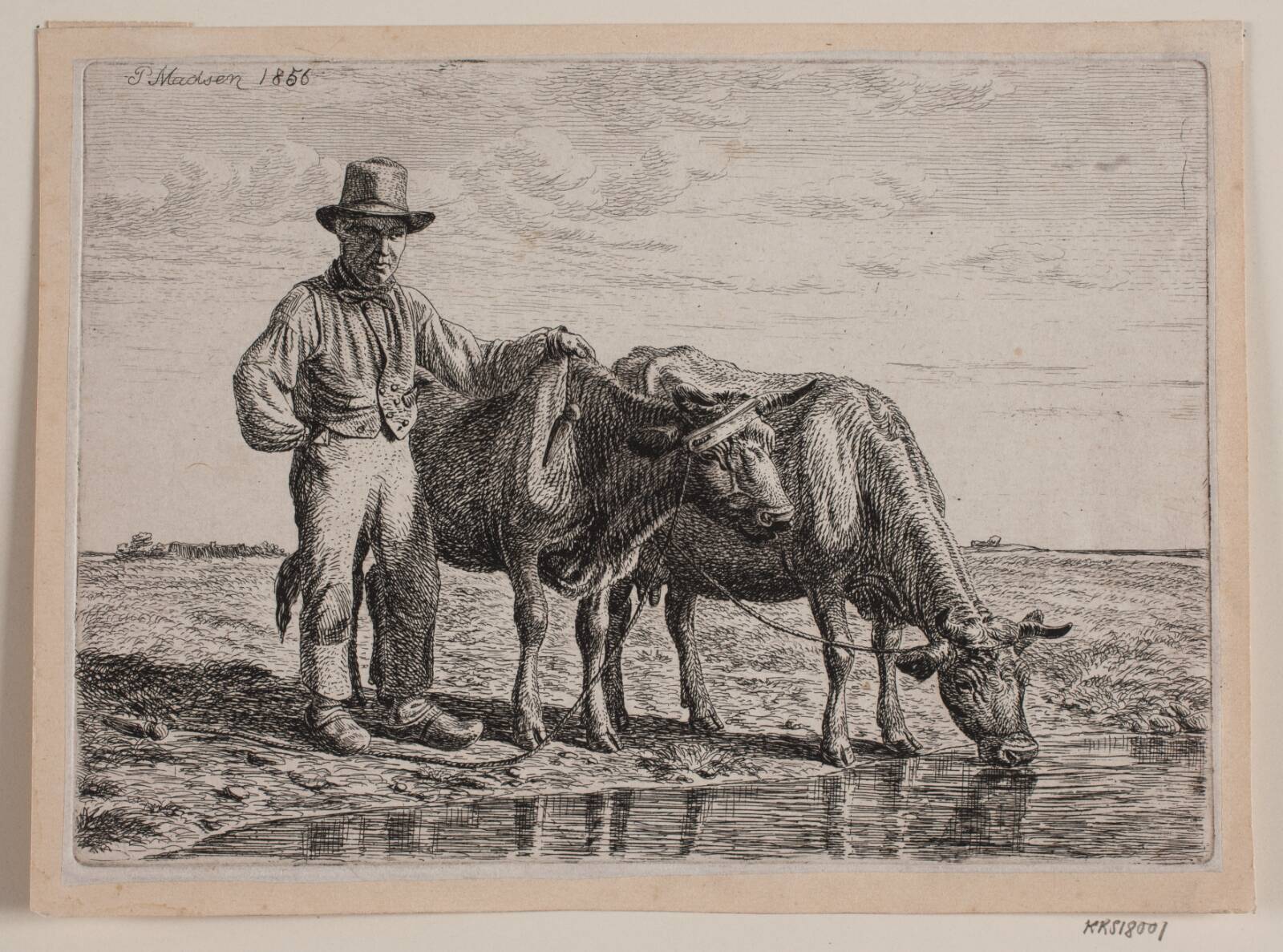 Hyrde med køer, Madsen, A.P., 1856