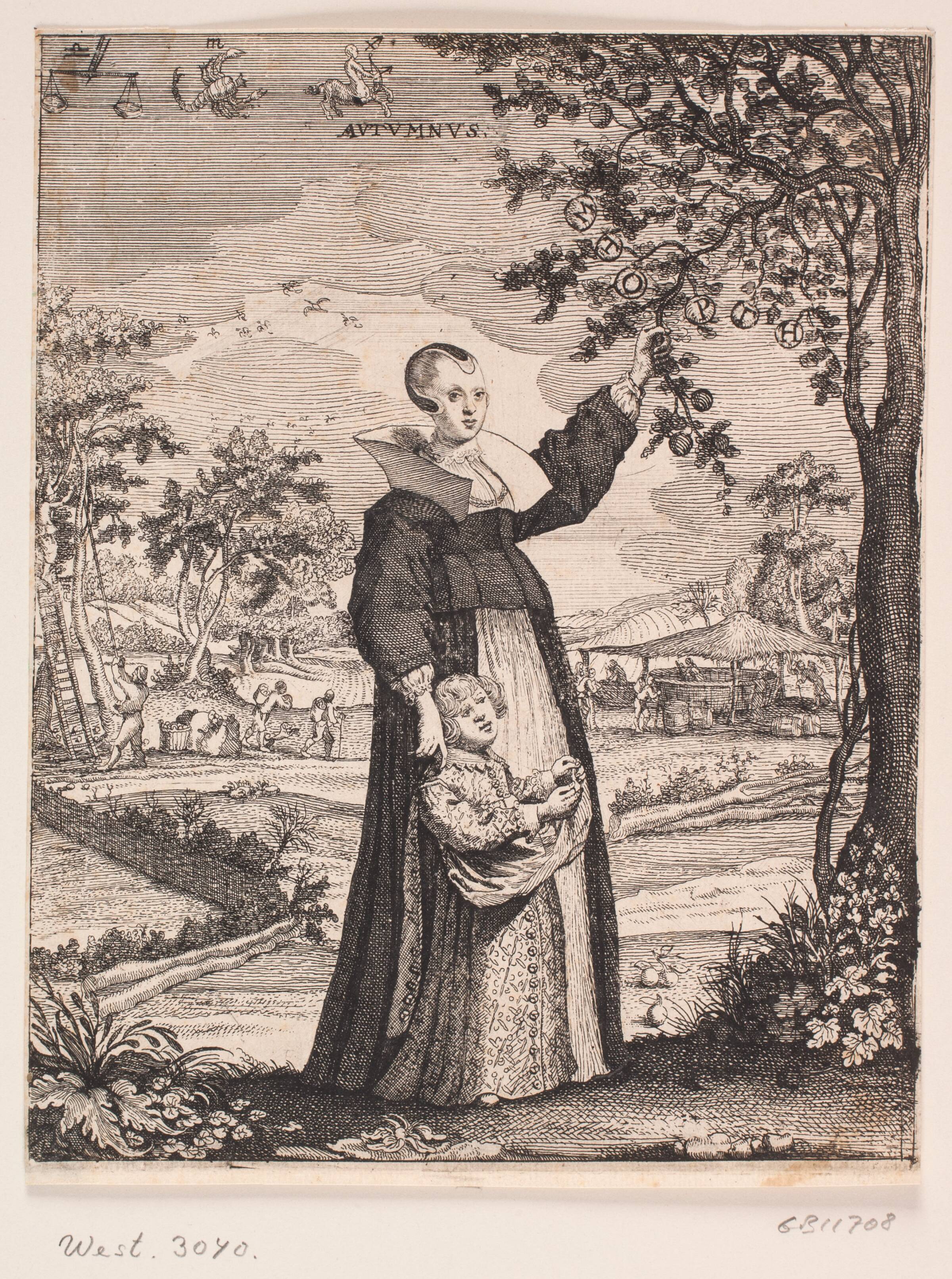 Efteråret. Portræt af Simon Paullis hustru, Elisabeth Fabricius, Albert Haelwegh, 1648