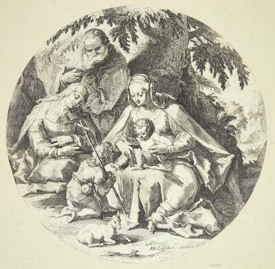 Den hellige familie med Sankt Elisabeth og barnet Johannes