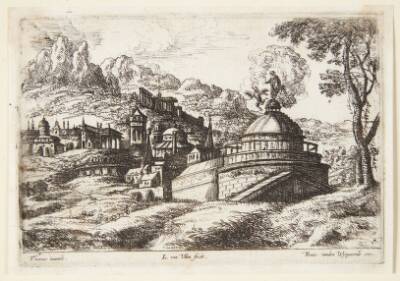 Antik by ved foden af et bjerg