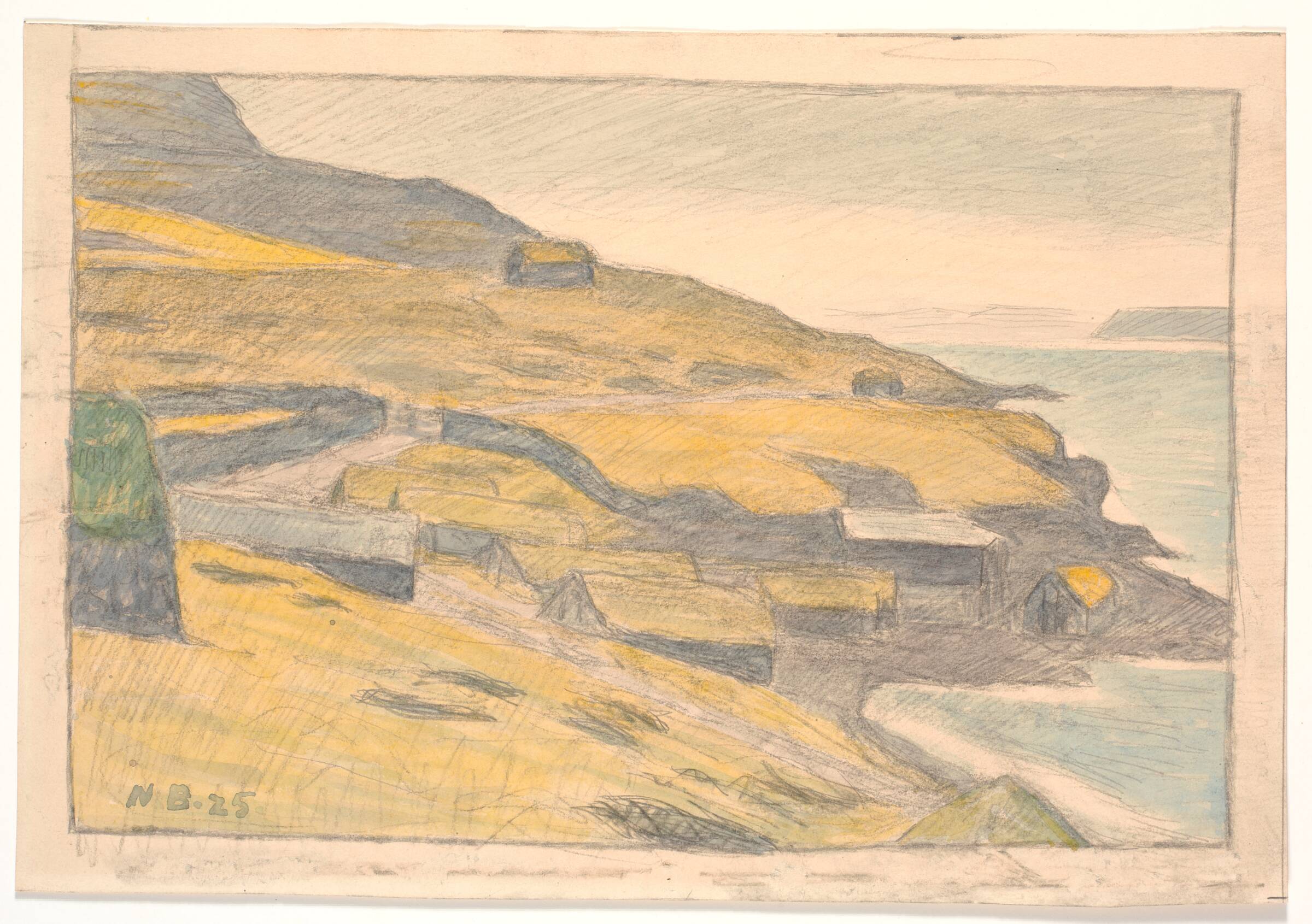 Parti fra Nolsø, Færøerne, Niels Bjerre, 1925