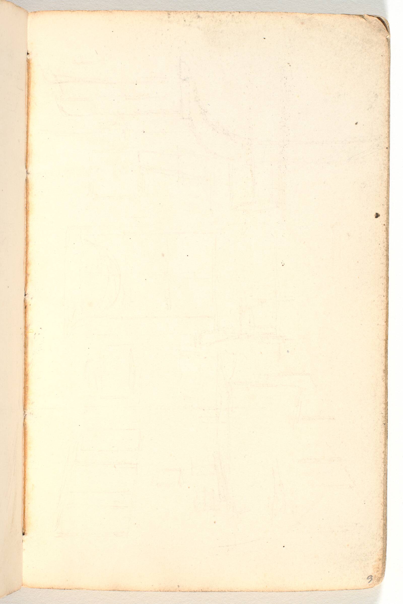 Meget svagt rids af interiør, Martinus Rørbye, 1825-1826
