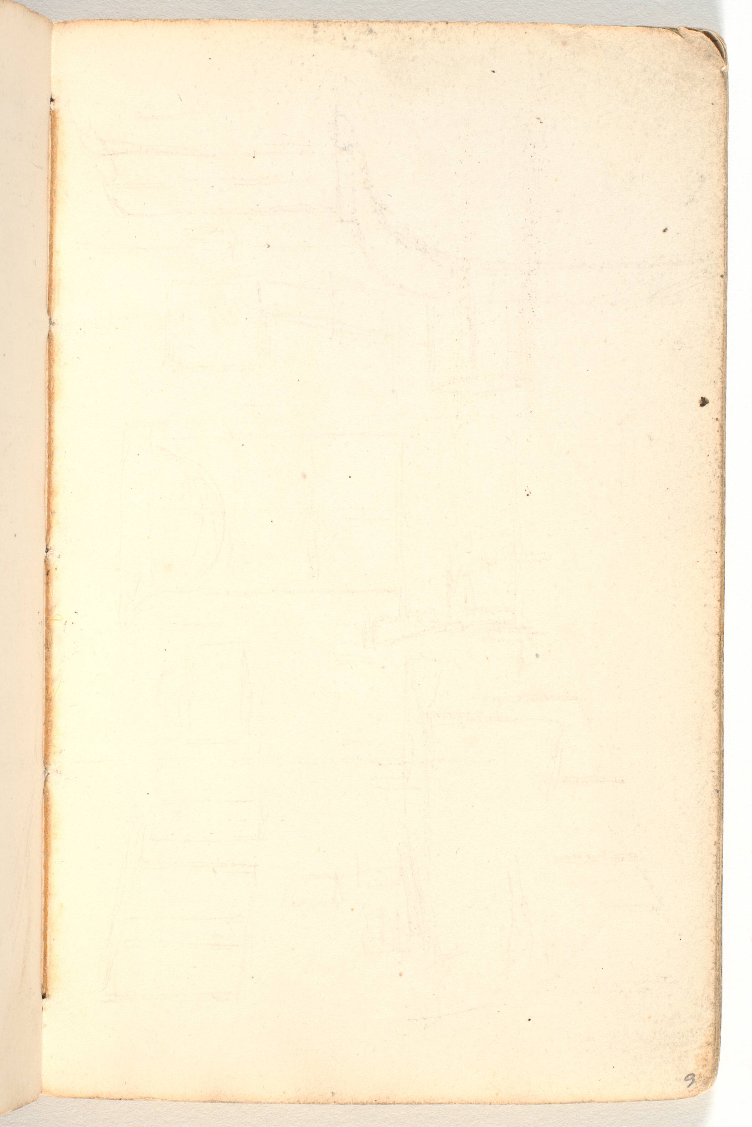 Meget svagt rids af interiør, Martinus Rørbye, 1825-1826