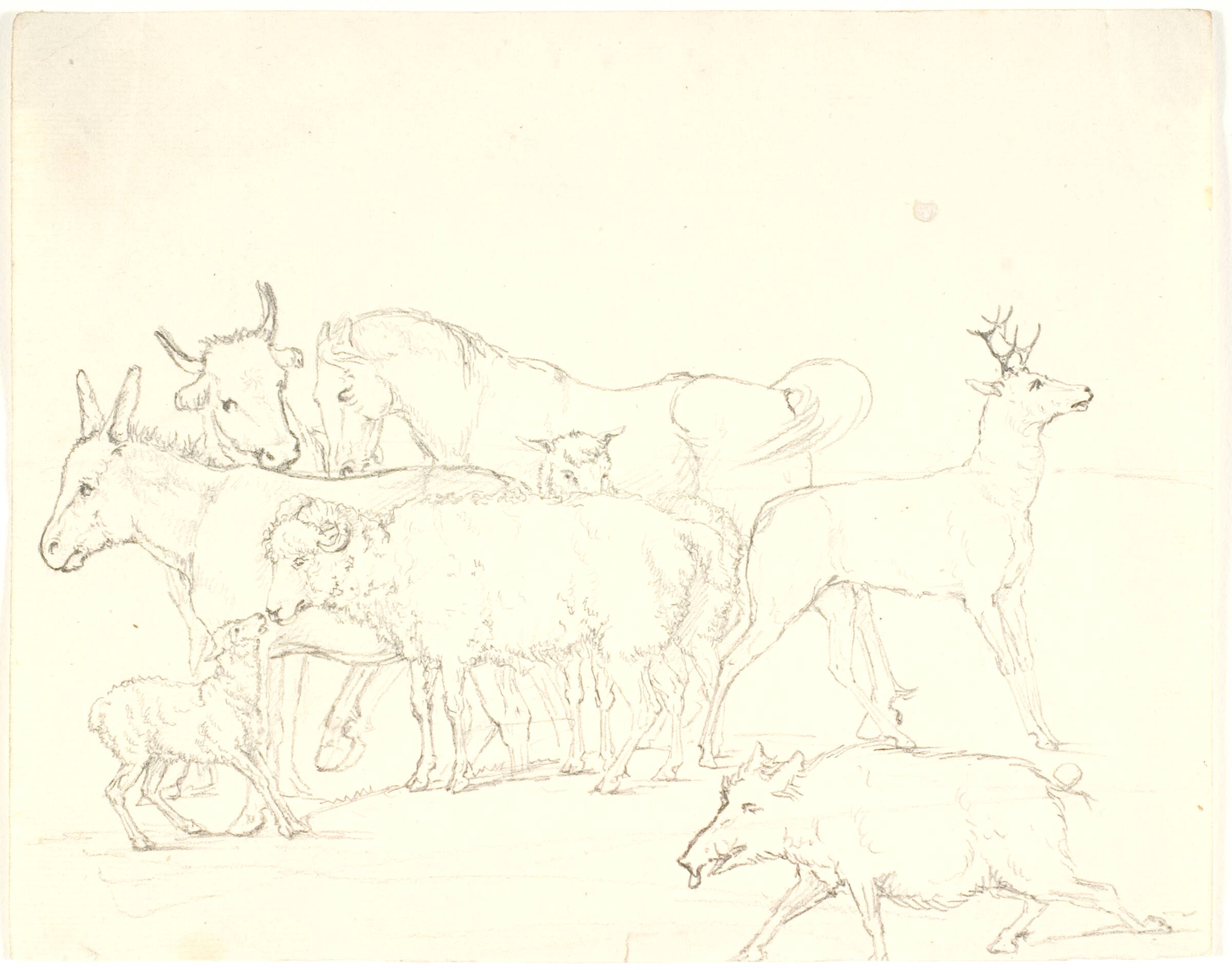 En gruppe af dyr, Lorenz Frølich, 1832