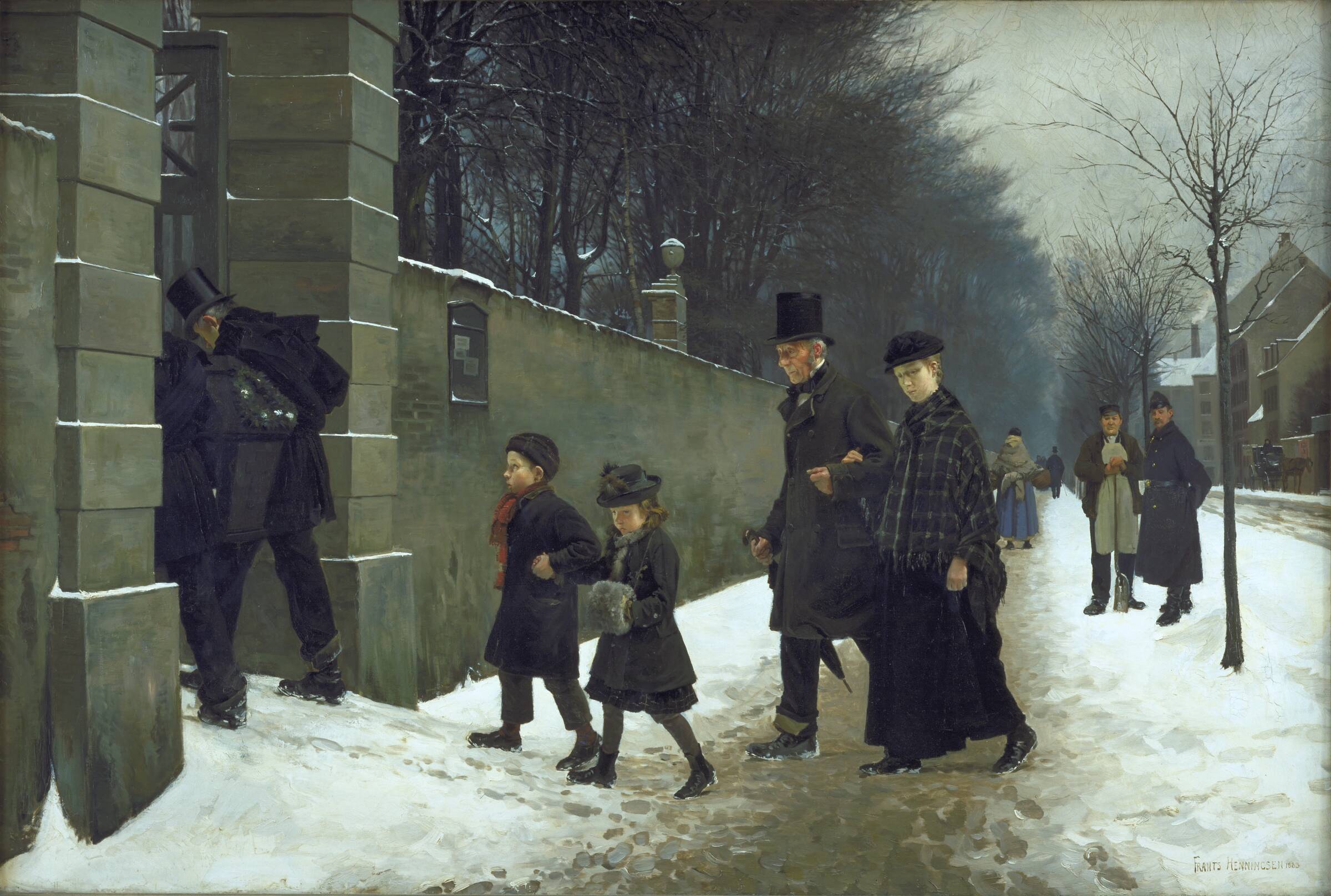 En begravelse, Frants Henningsen, 1883