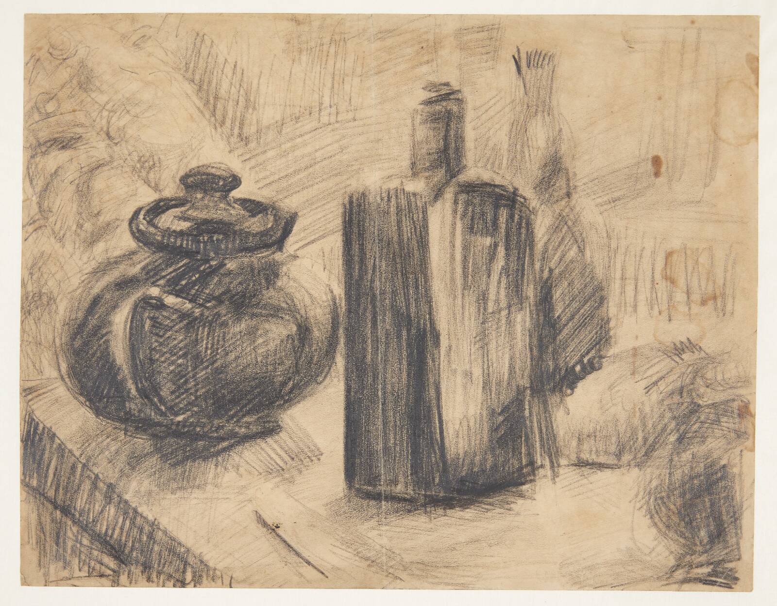 Opstilling med tekande og flasker, Ebba Carstensen, 1900-1967