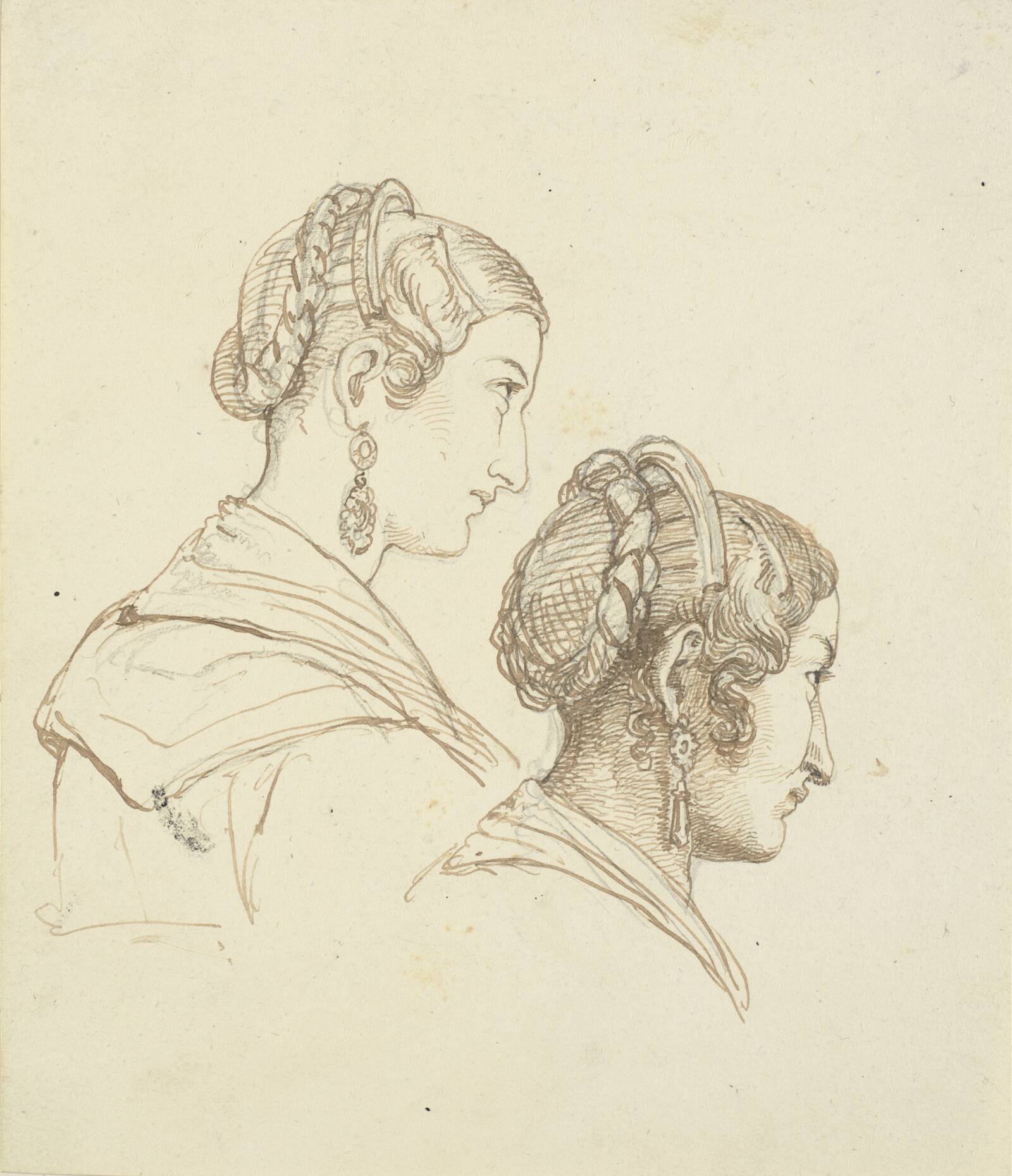 To kvindehoveder, Wilhelm Marstrand, 1810-1873