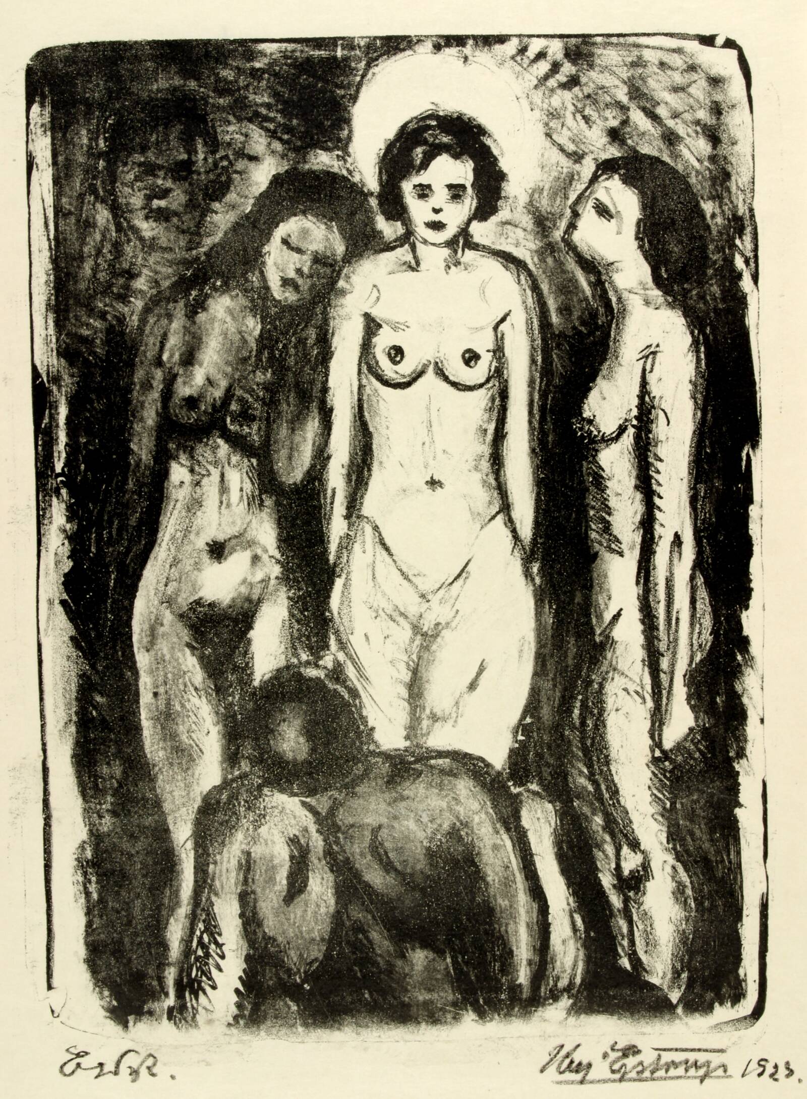 Kvindelig model, siddende på skrå, Kaj Ejstrup, 1930-1939
