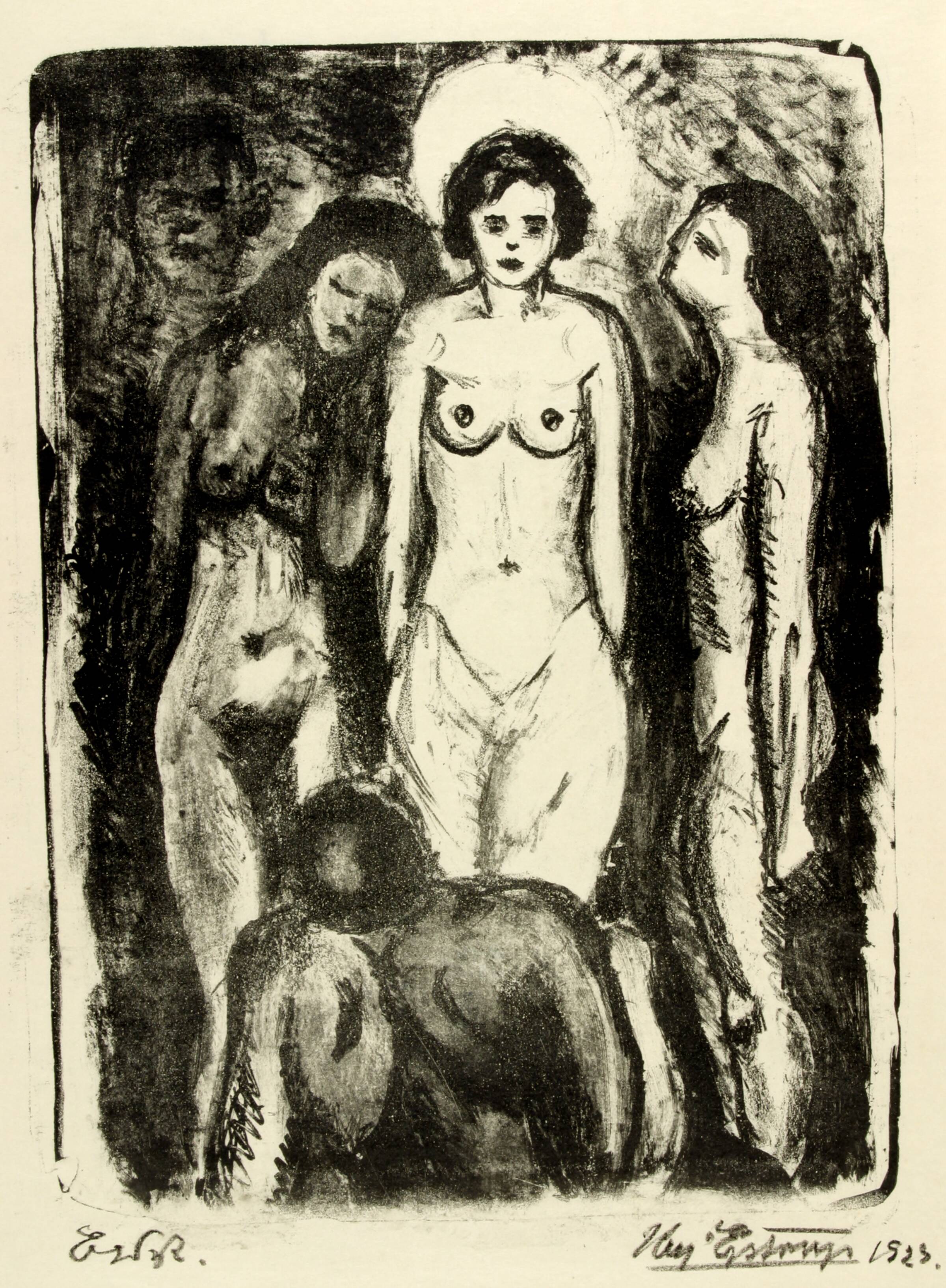 Kvindelig model, siddende på skrå, Kaj Ejstrup, 1930-1939