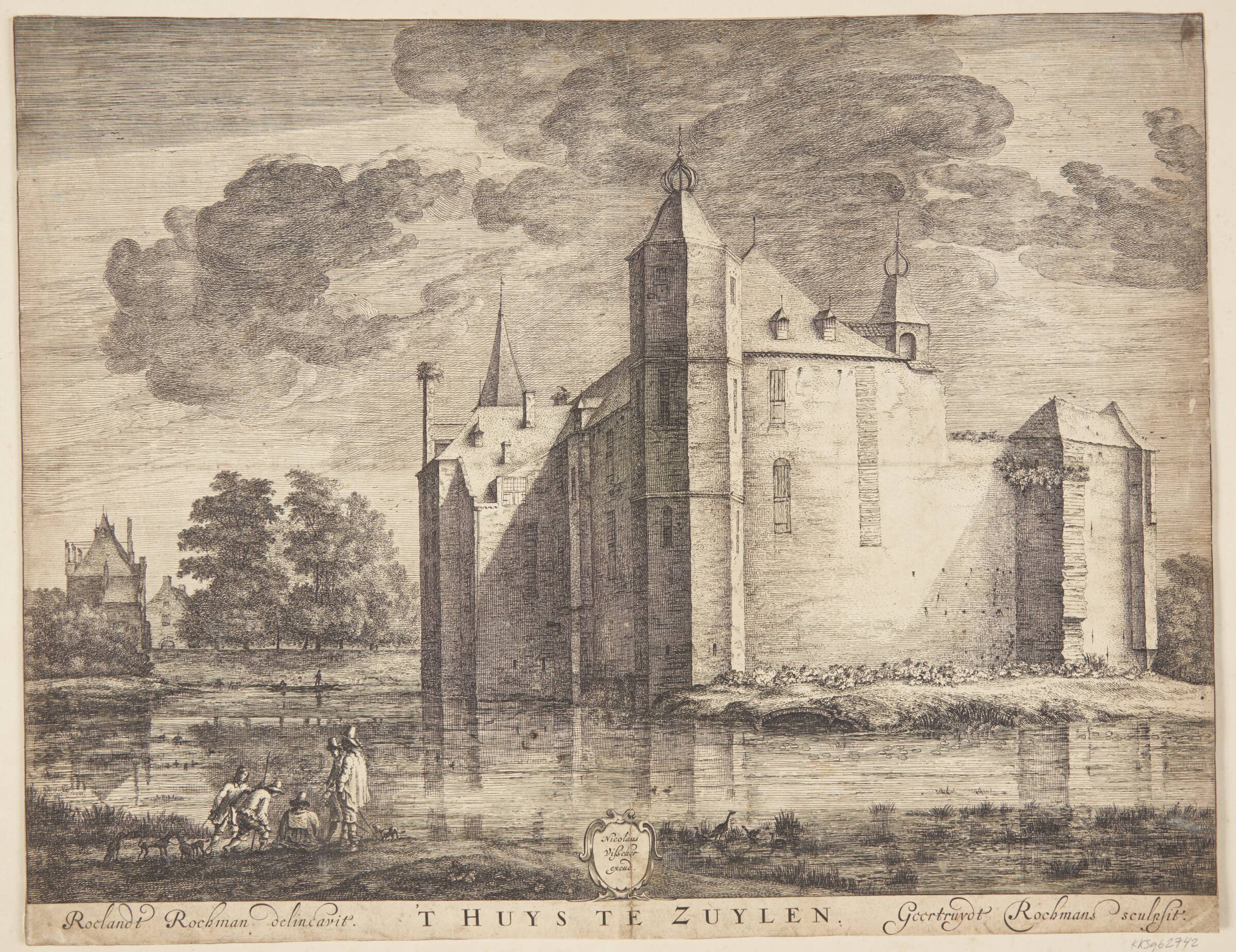 Udsigt ved et slot nær Maarssen, Geertruyt Roghman, 1625-1657