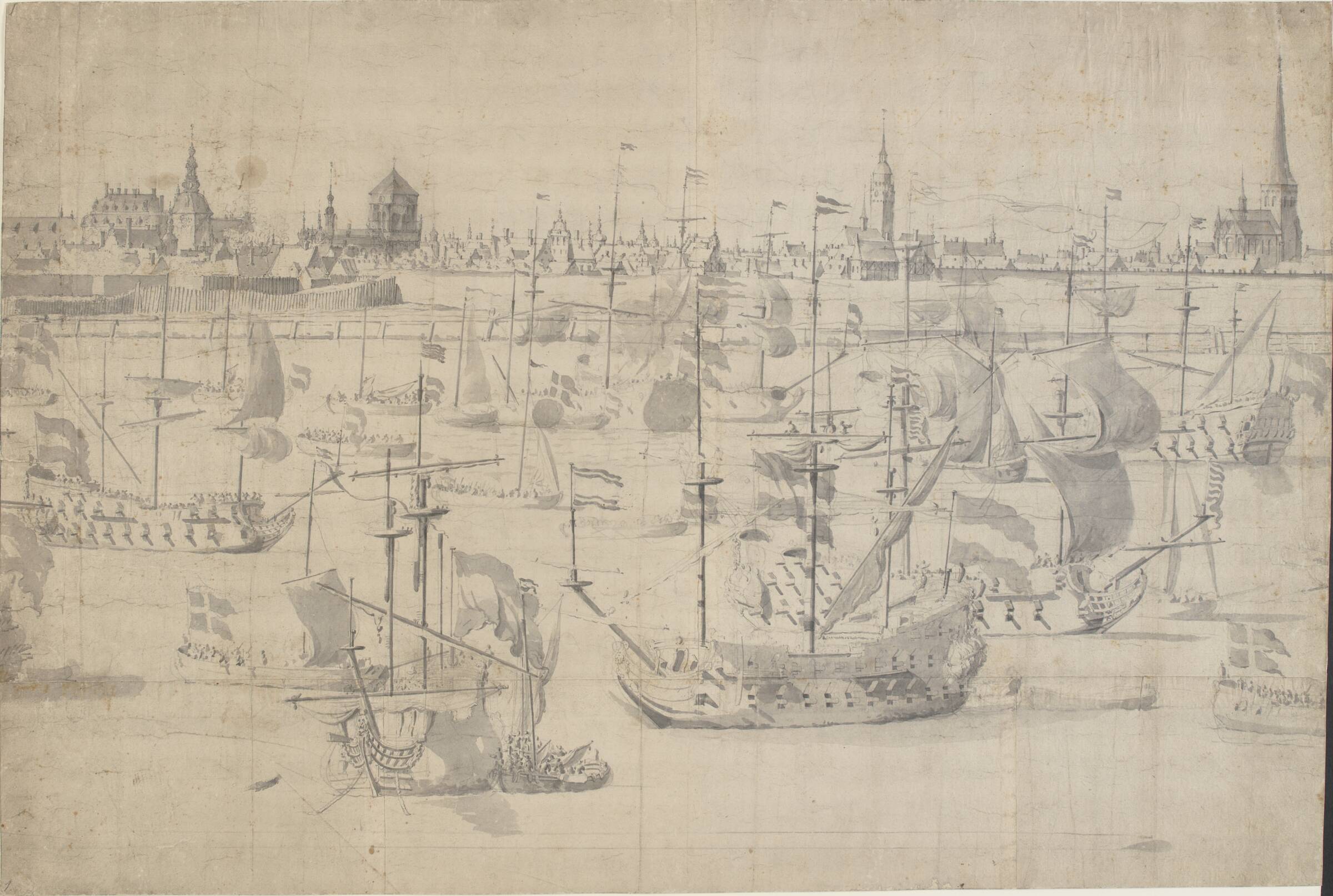 Den hollandske flåde på Københavns Red 1658, Willem I van de Velde, 1658