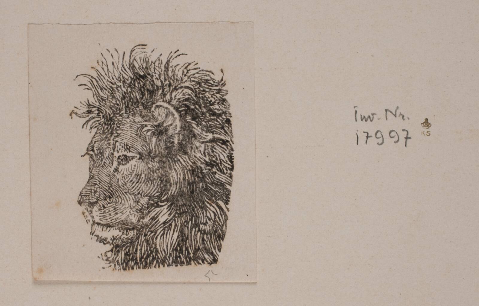 Et løvehoved, Niels Skovgaard, 1868-1872
