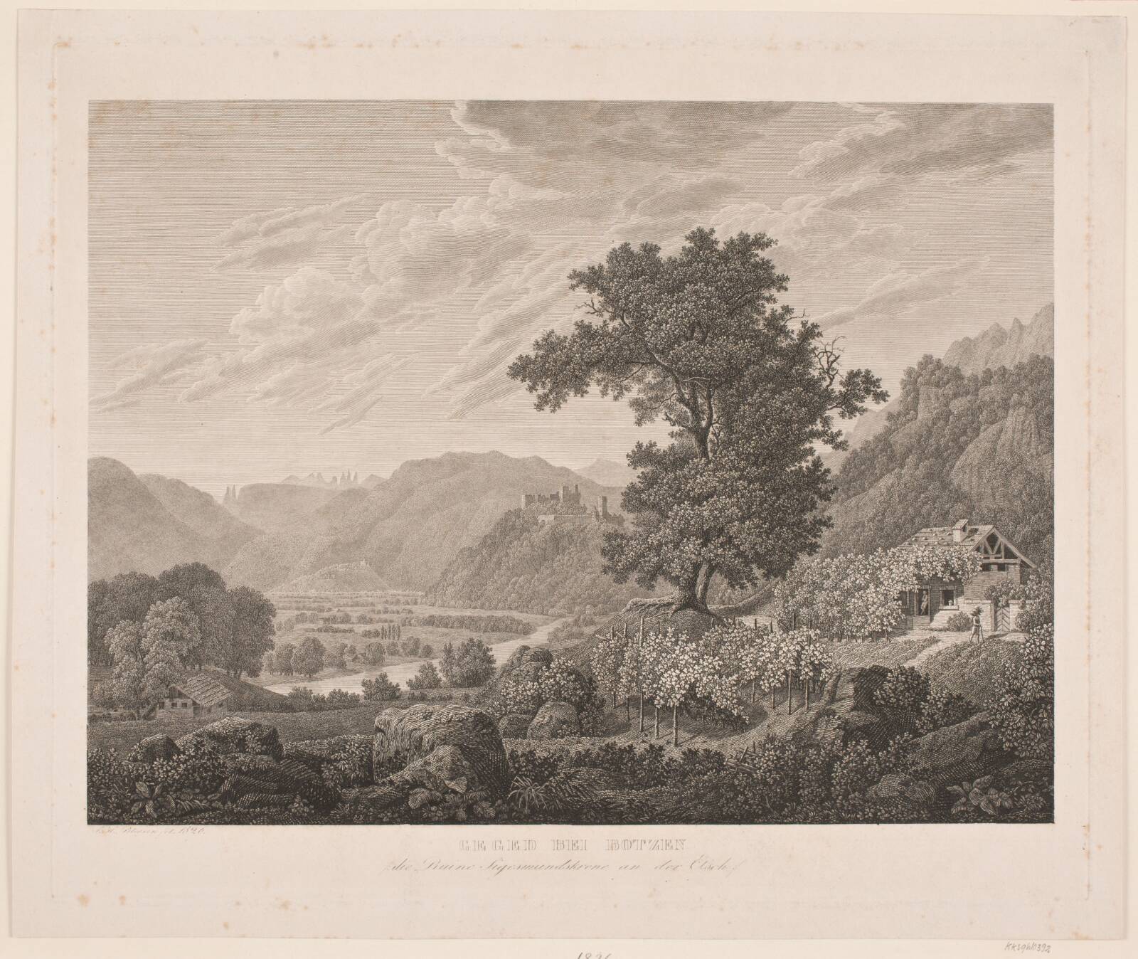 Geged bei Botzen, Søren Henrik Petersen, 1826