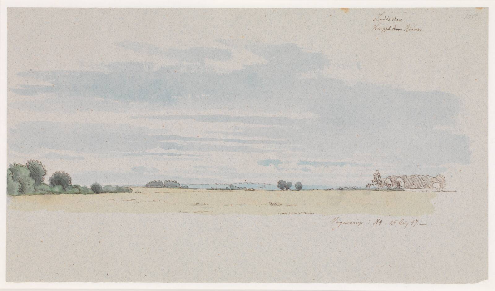 Udsigt over marker mod skove, Johan Thomas Lundbye, 1847