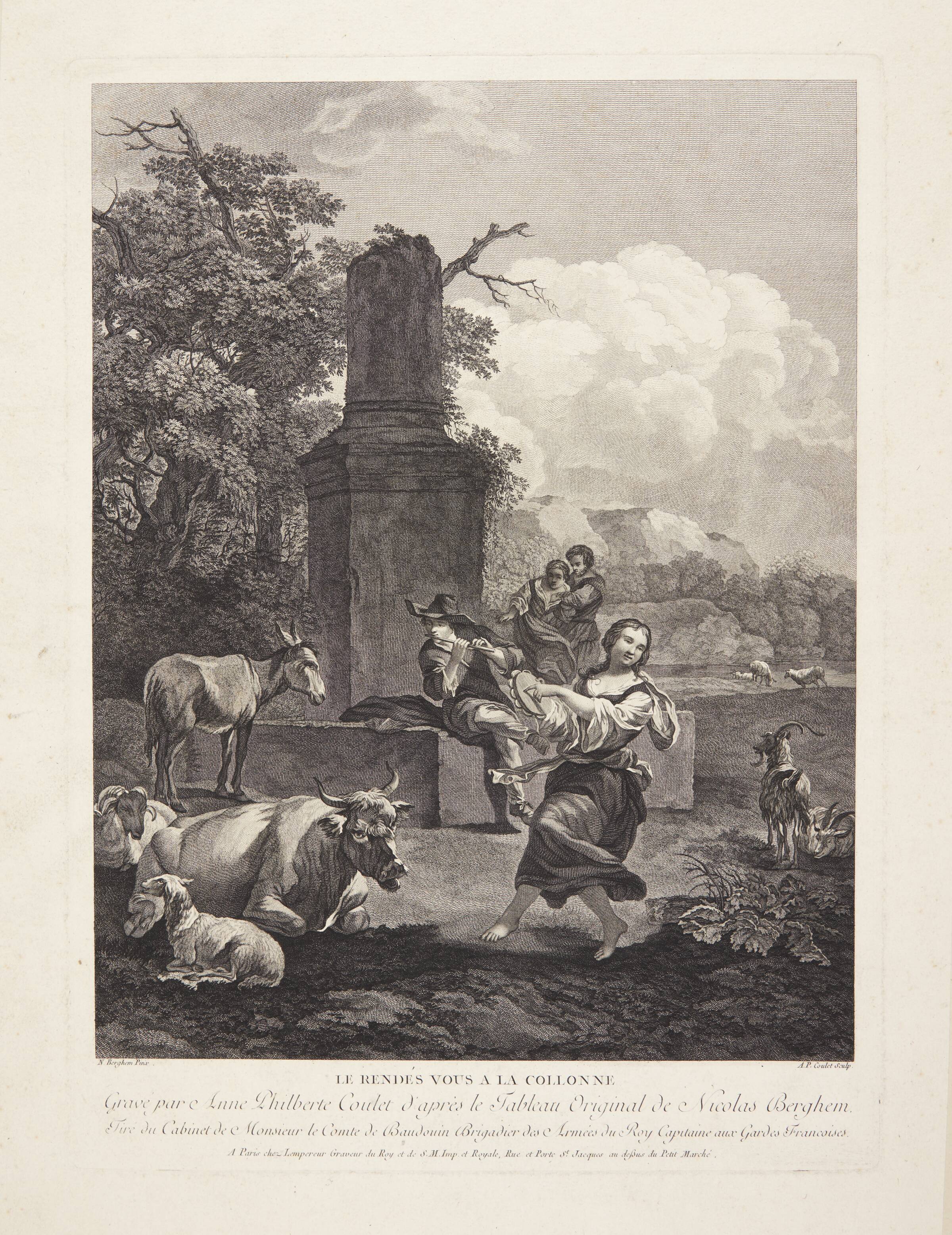 Le Rendés vous à la colonne, Anne Philiberte Coulet, 1770